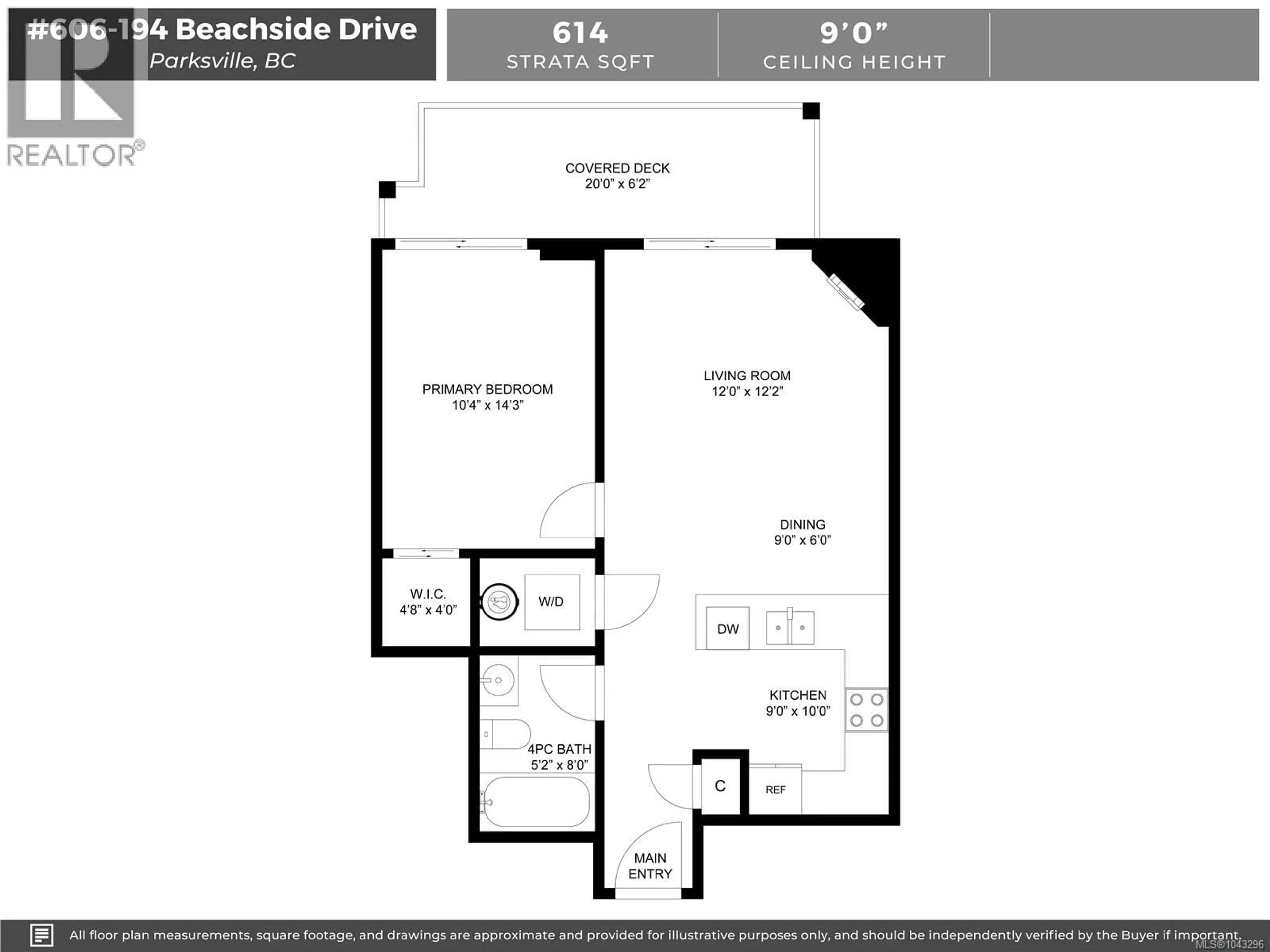 Floor plan for 606 - 194 BEACHSIDE DRIVE, Parksville British Columbia V9P0B1