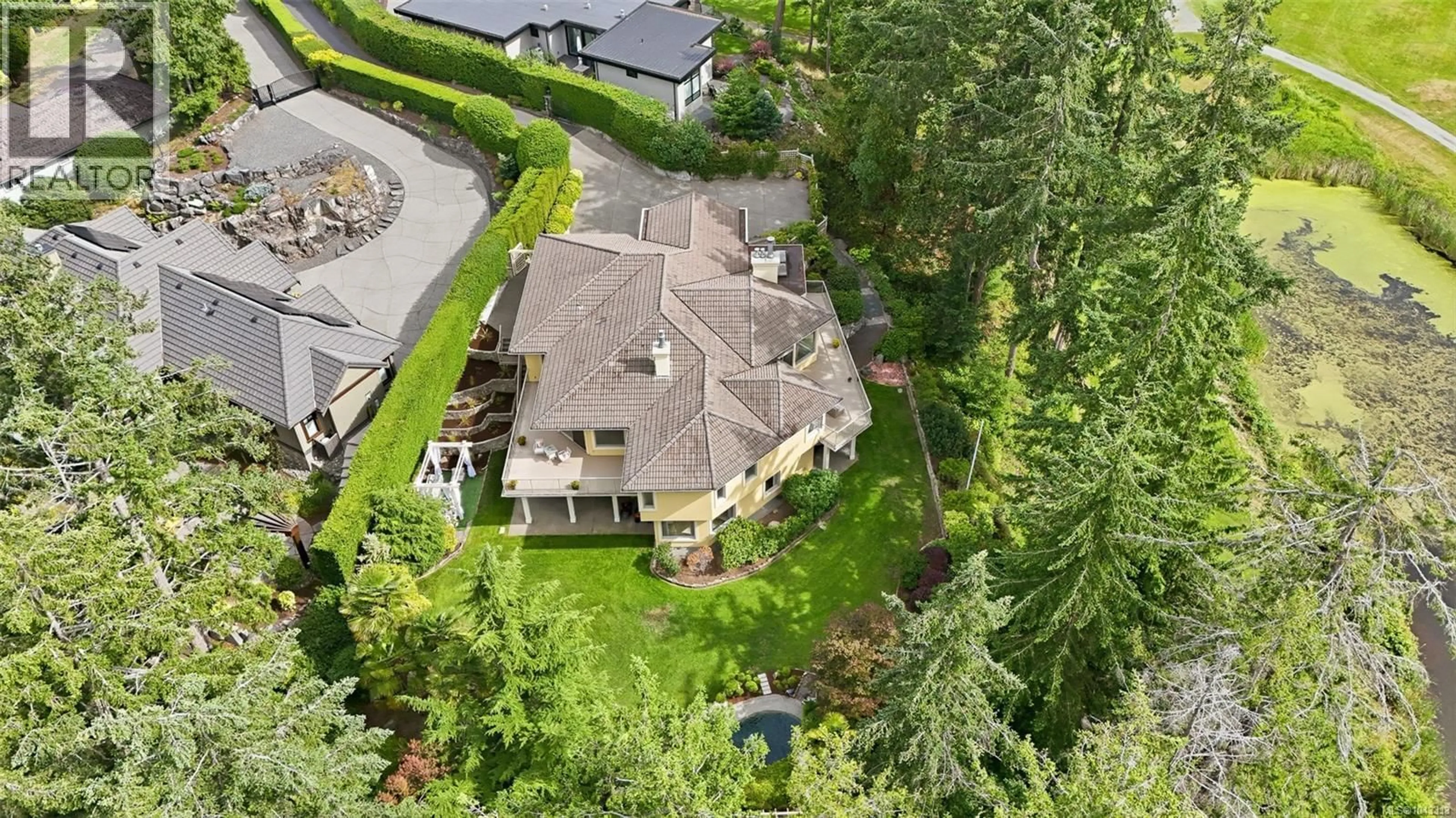 A pic from outside/outdoor area/front of a property/back of a property/a pic from drone, street for 3595 ELGINWOOD PLACE, Nanoose Bay British Columbia V9P9G5