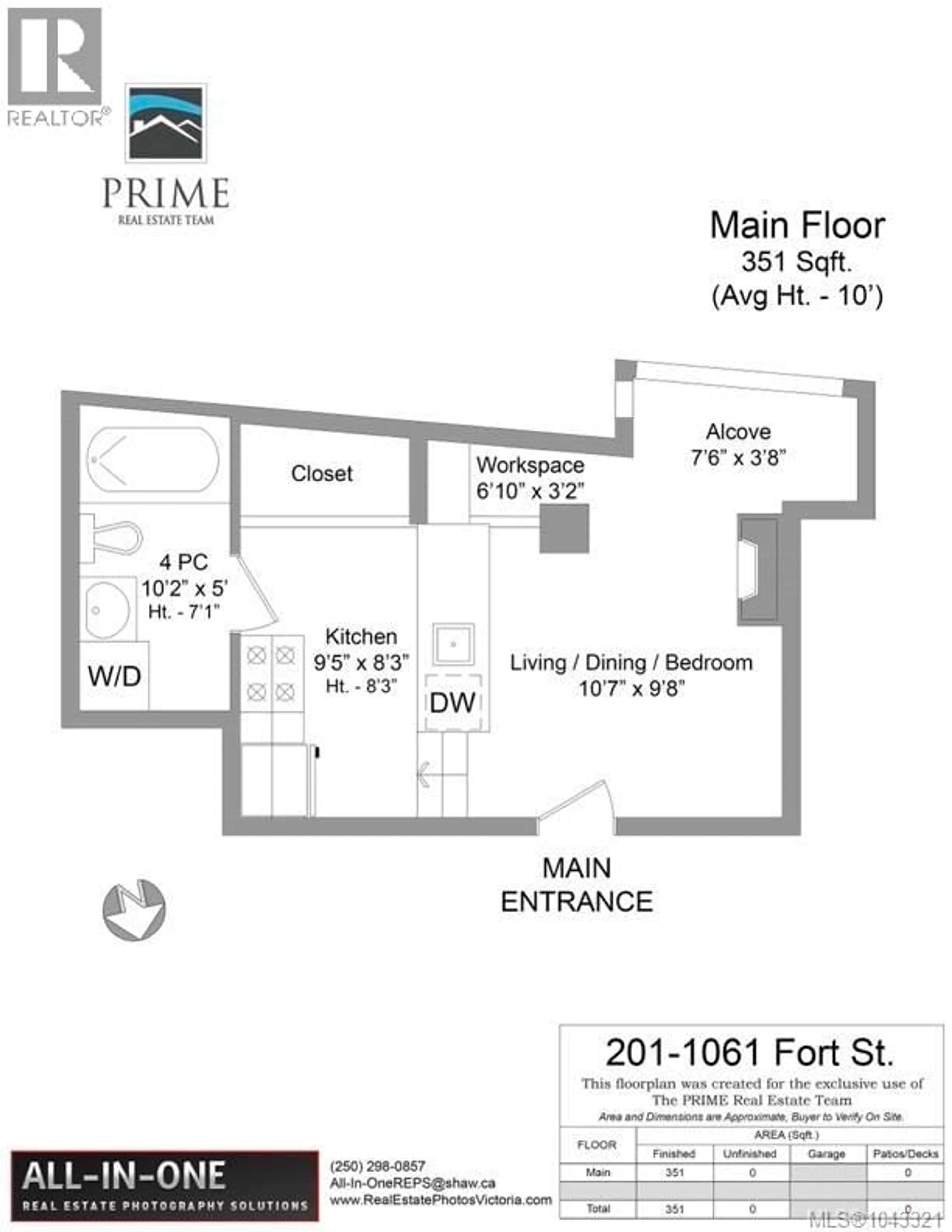 Floor plan for 201 - 1061 FORT STREET, Victoria British Columbia V8V5A1