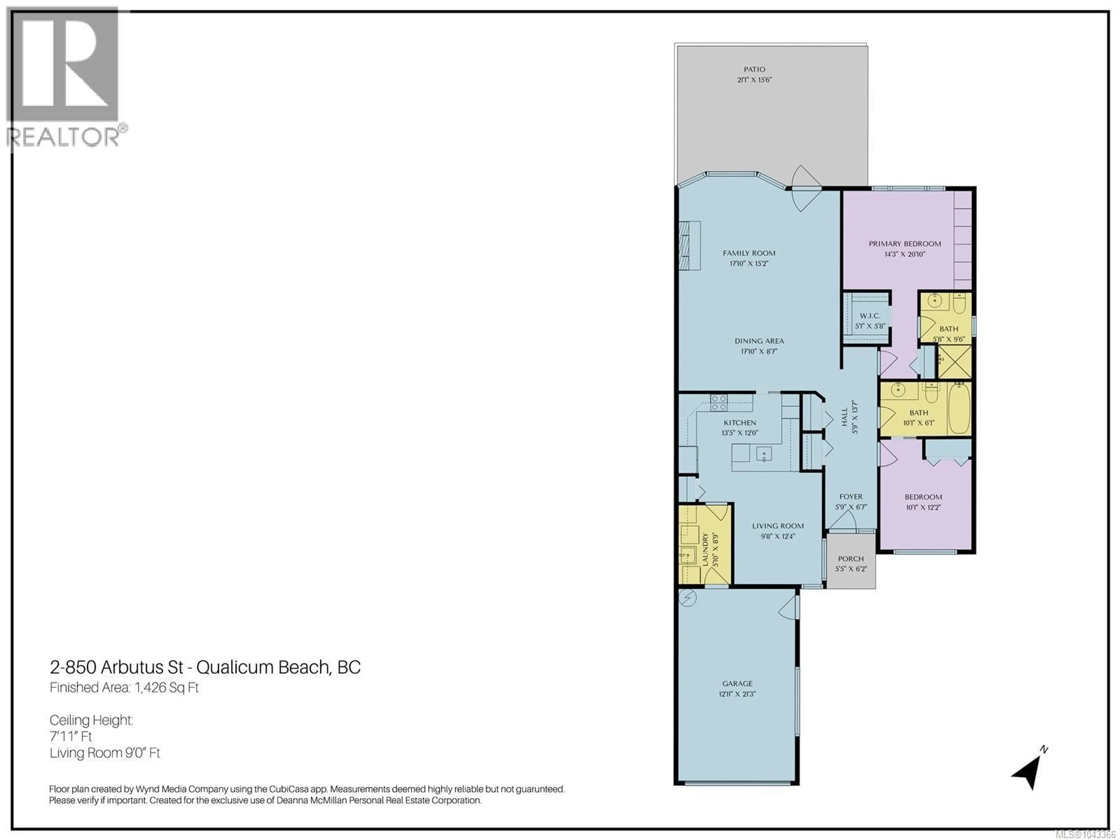 Floor plan for 2 - 850 ARBUTUS STREET, Qualicum Beach British Columbia V9K2M7