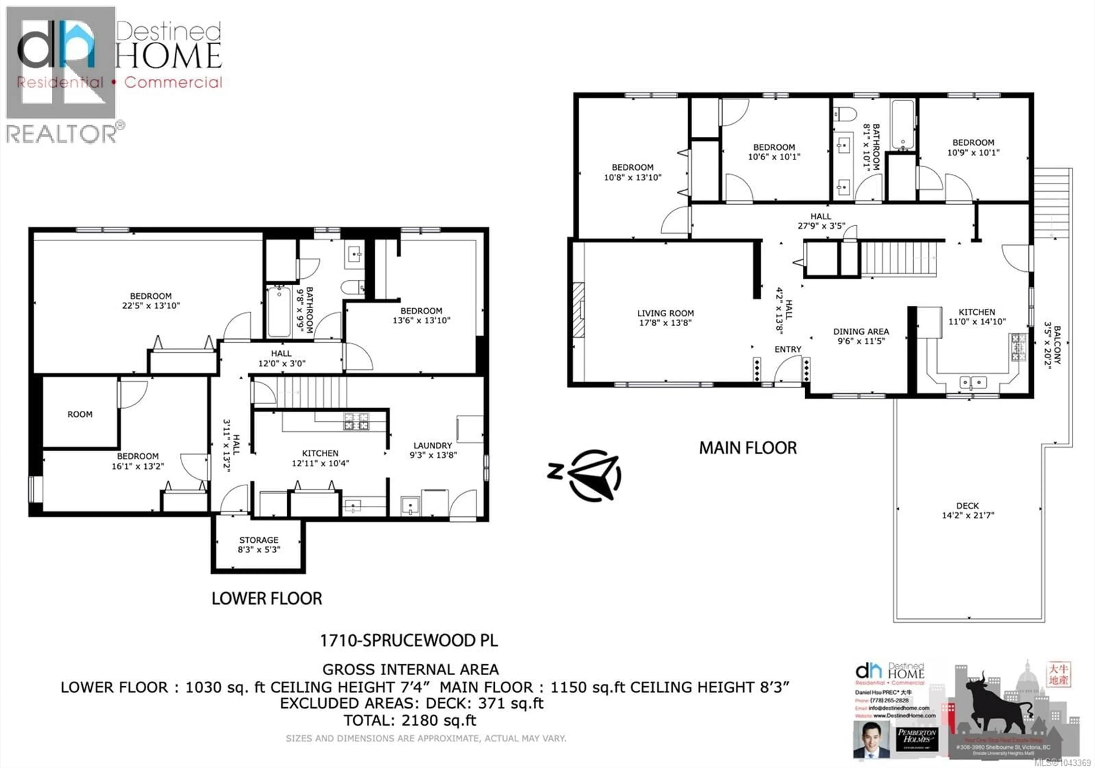 Floor plan for 1710 SPRUCEWOOD PLACE, Saanich British Columbia V8N1H3