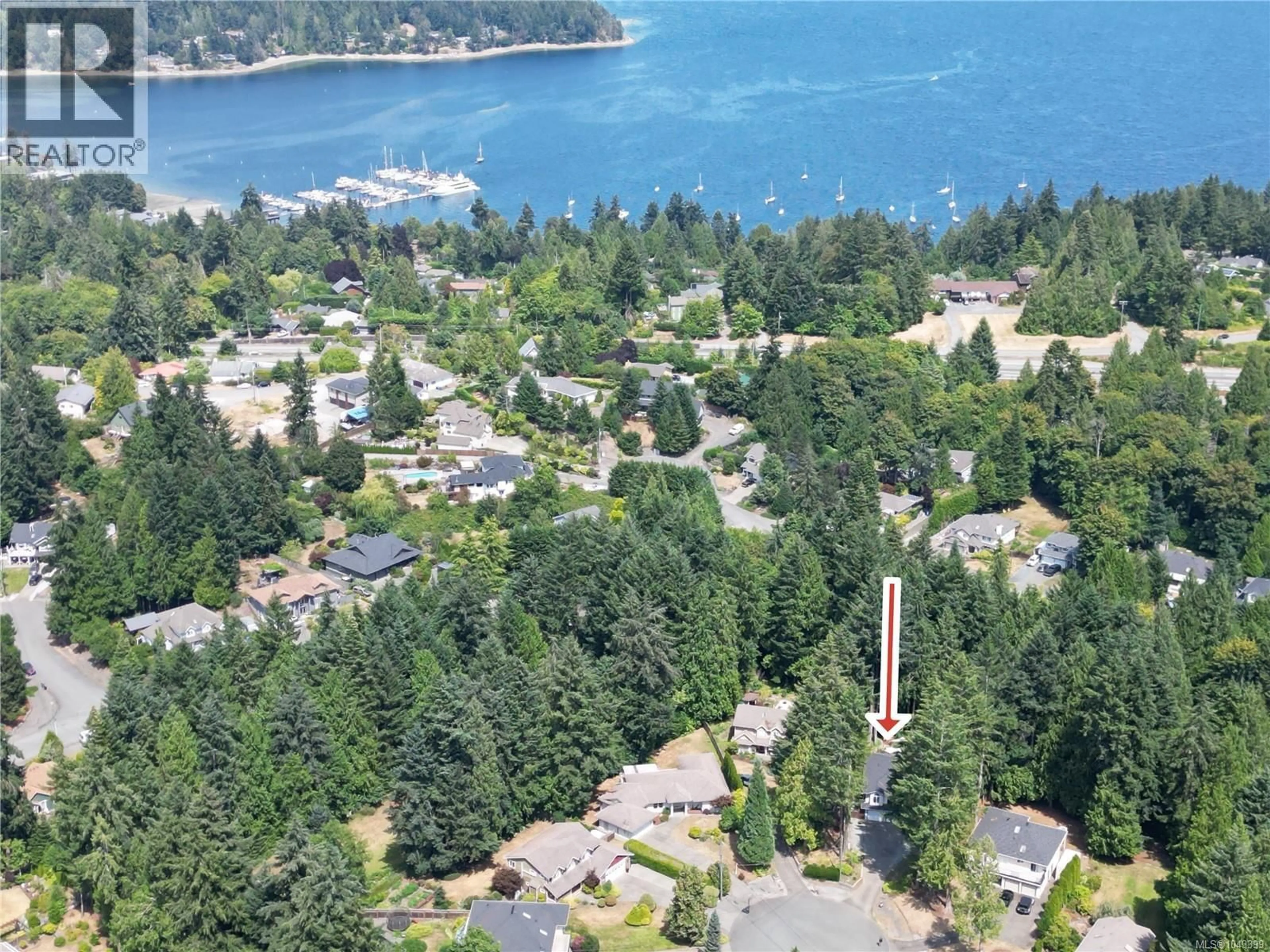A pic from outside/outdoor area/front of a property/back of a property/a pic from drone, water/lake/river/ocean view for 2497 CAYMAN PLACE, Mill Bay British Columbia V0R2P1