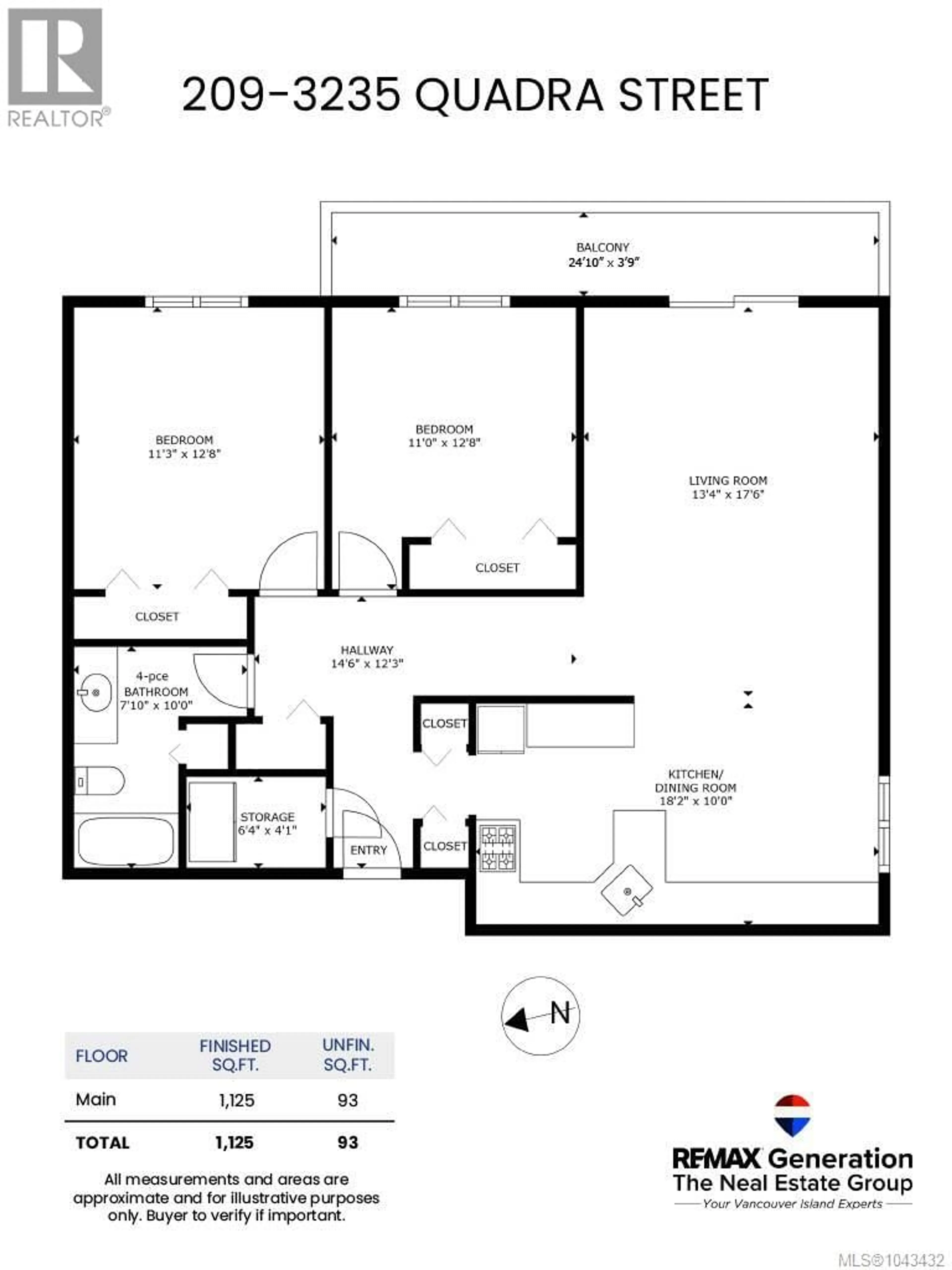 Floor plan for 209 - 3235 QUADRA STREET, Saanich British Columbia V8X1G4