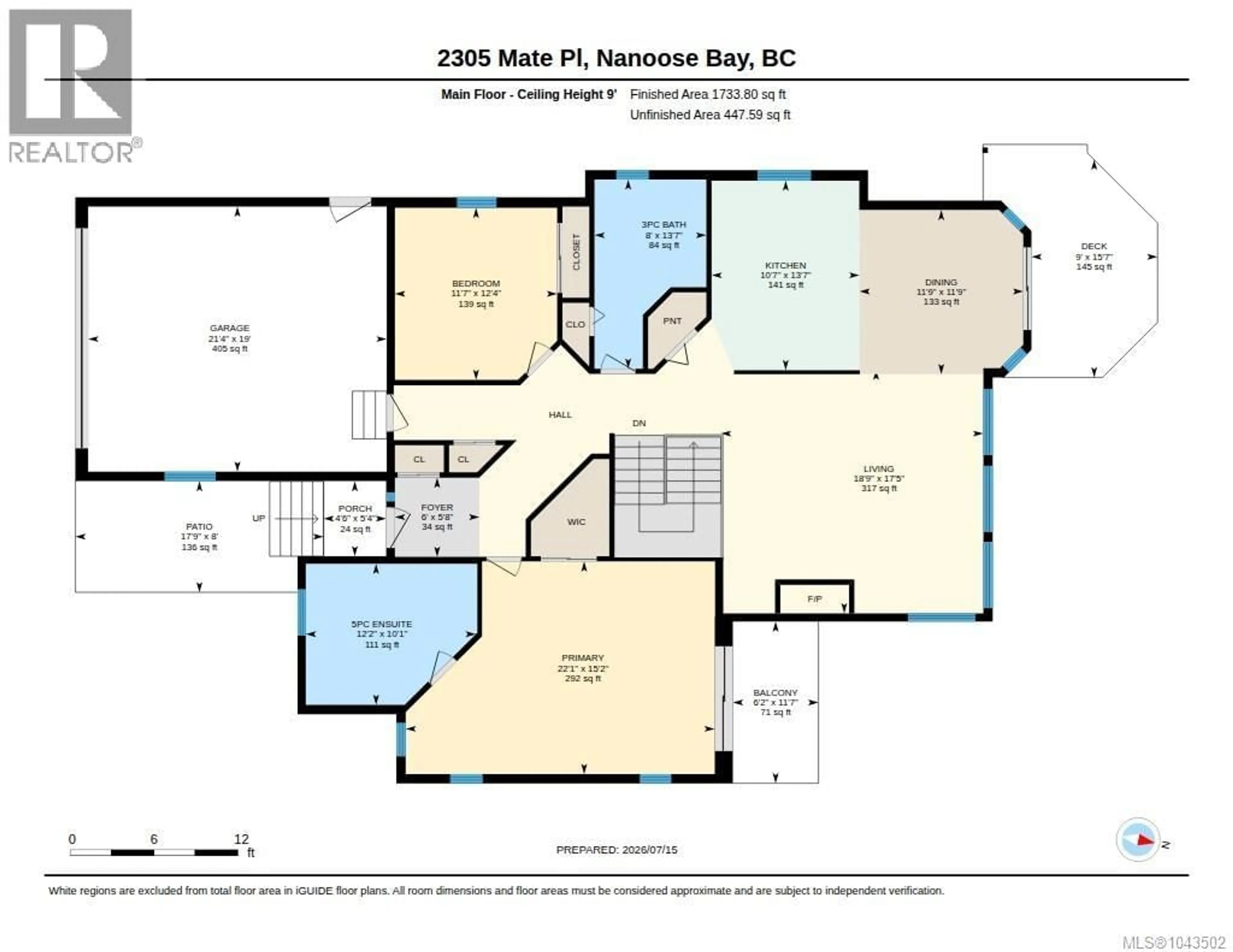 Floor plan for 2305 MATE PLACE, Nanoose Bay British Columbia V9P9G2