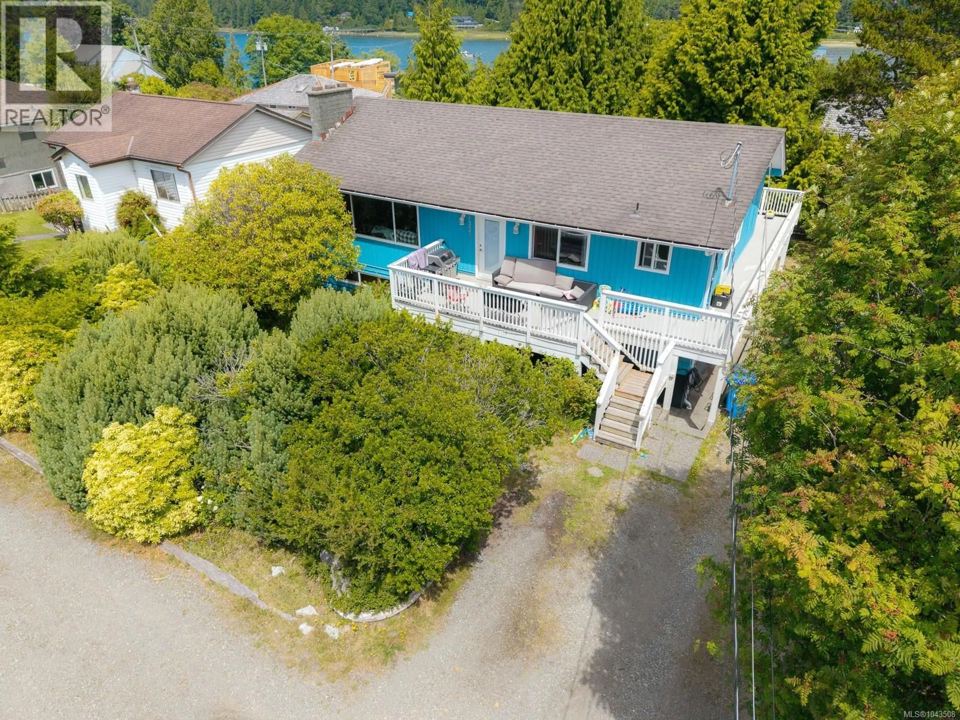 A pic from outside/outdoor area/front of a property/back of a property/a pic from drone, water/lake/river/ocean view for 1323 HELEN STREET, Ucluelet British Columbia V0R3A0