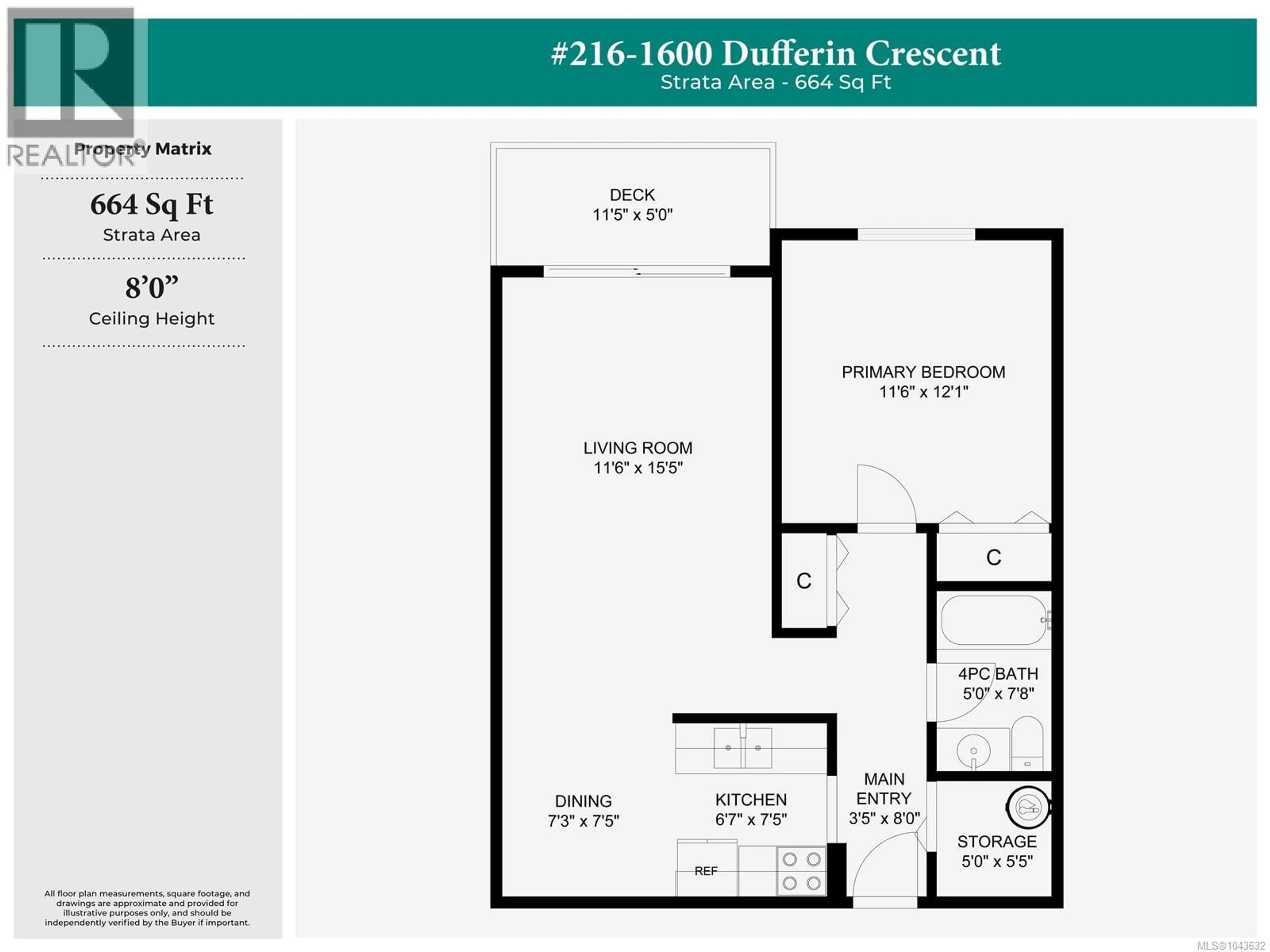 Floor plan for 216 - 1600 DUFFERIN CRESCENT, Nanaimo British Columbia V9S5N2