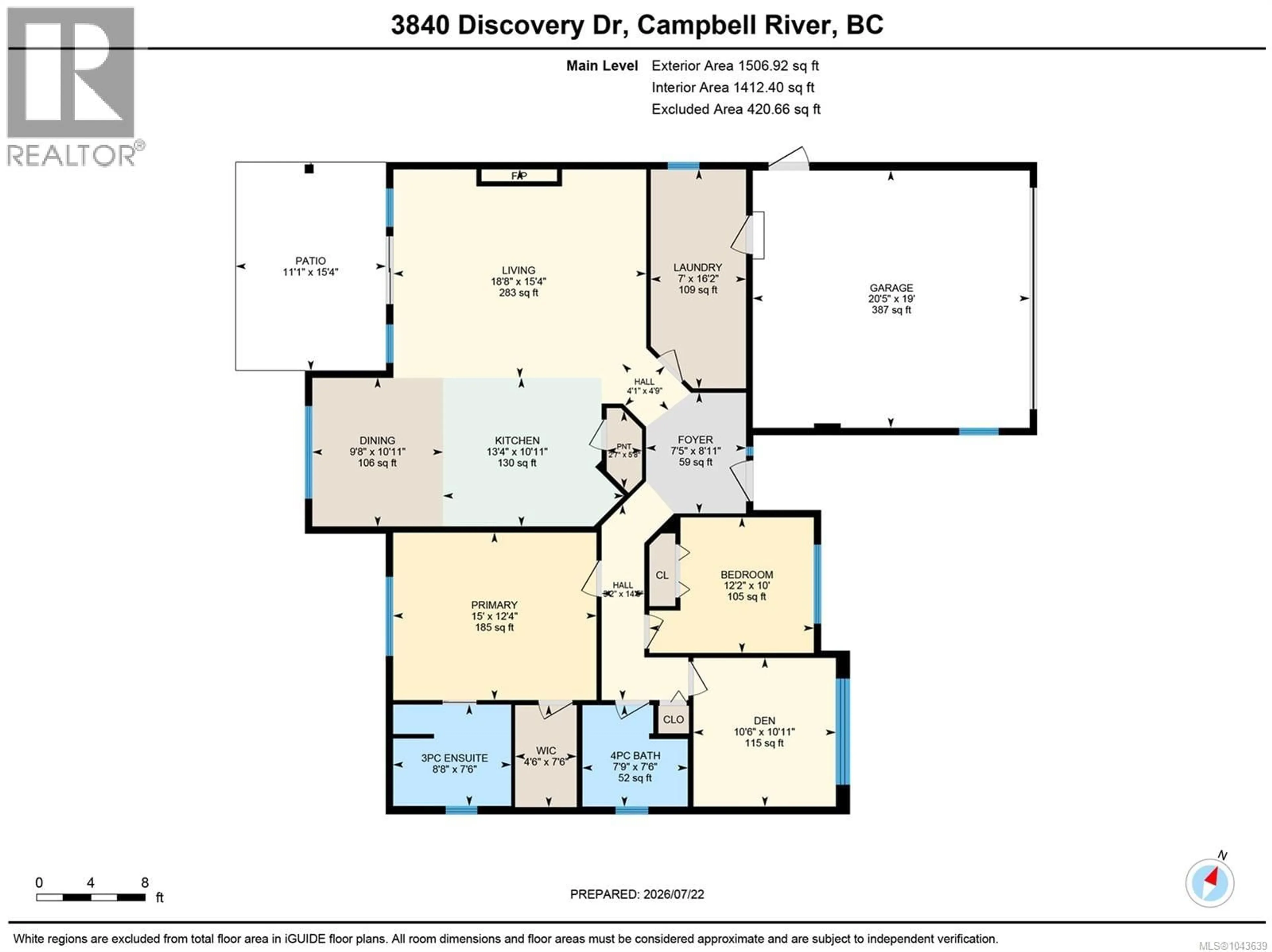 Floor plan for 3840 DISCOVERY DRIVE, Campbell River British Columbia V9W4X4