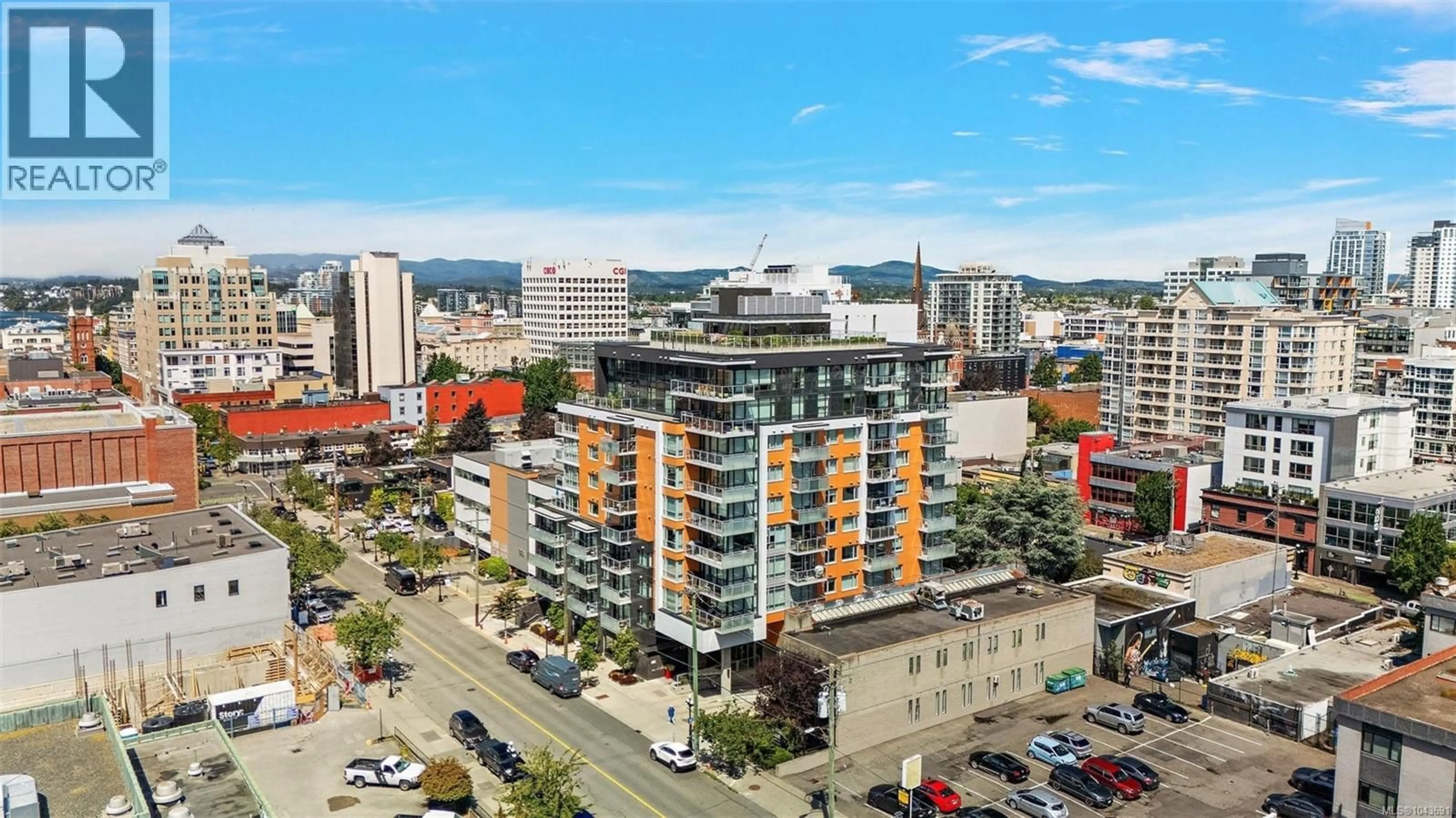 A pic from outside/outdoor area/front of a property/back of a property/a pic from drone, city buildings view from balcony for 808 - 838 BROUGHTON STREET, Victoria British Columbia V8W1E4