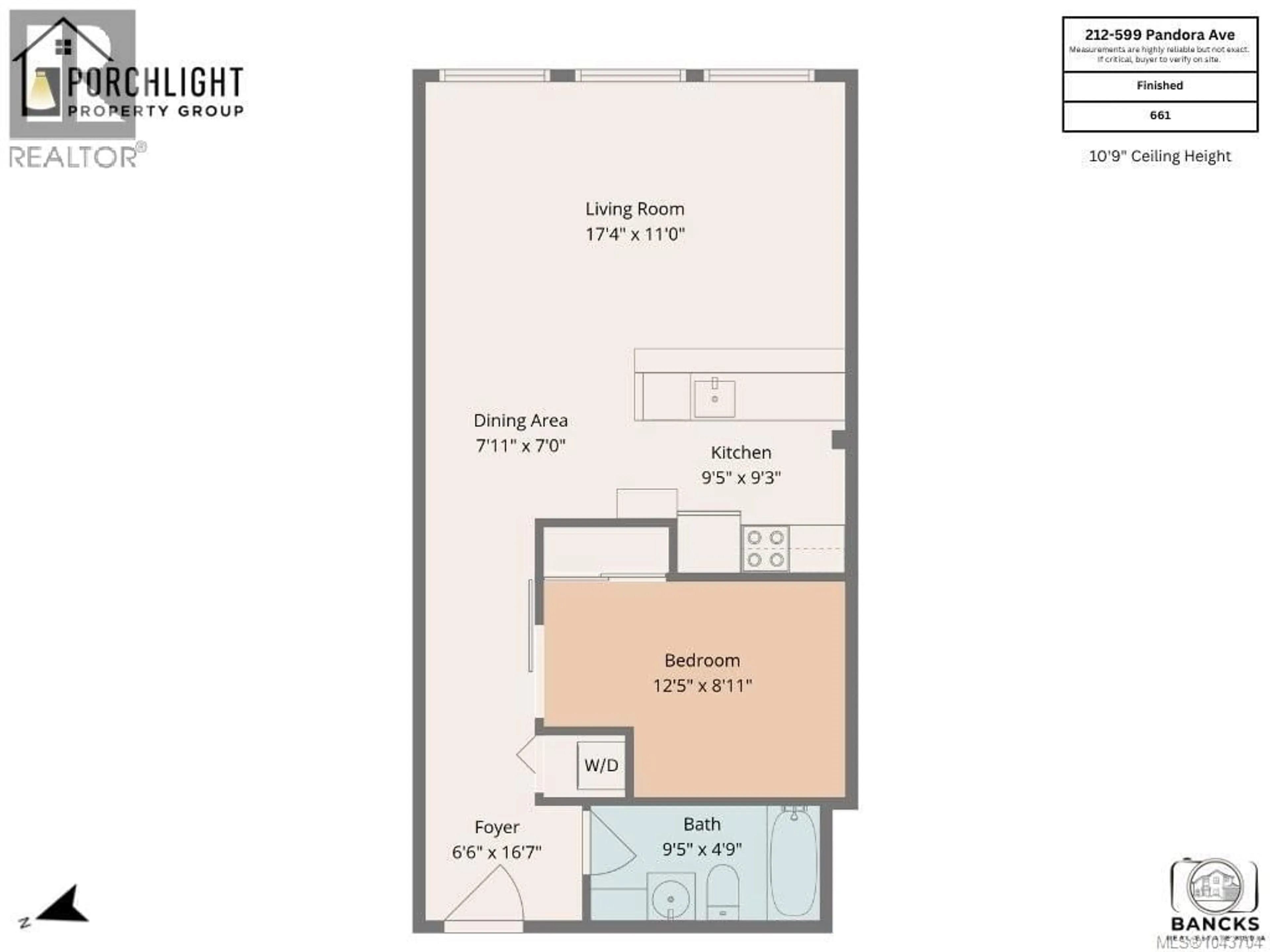 Floor plan for 212 - 599 PANDORA AVENUE, Victoria British Columbia V8W1N5