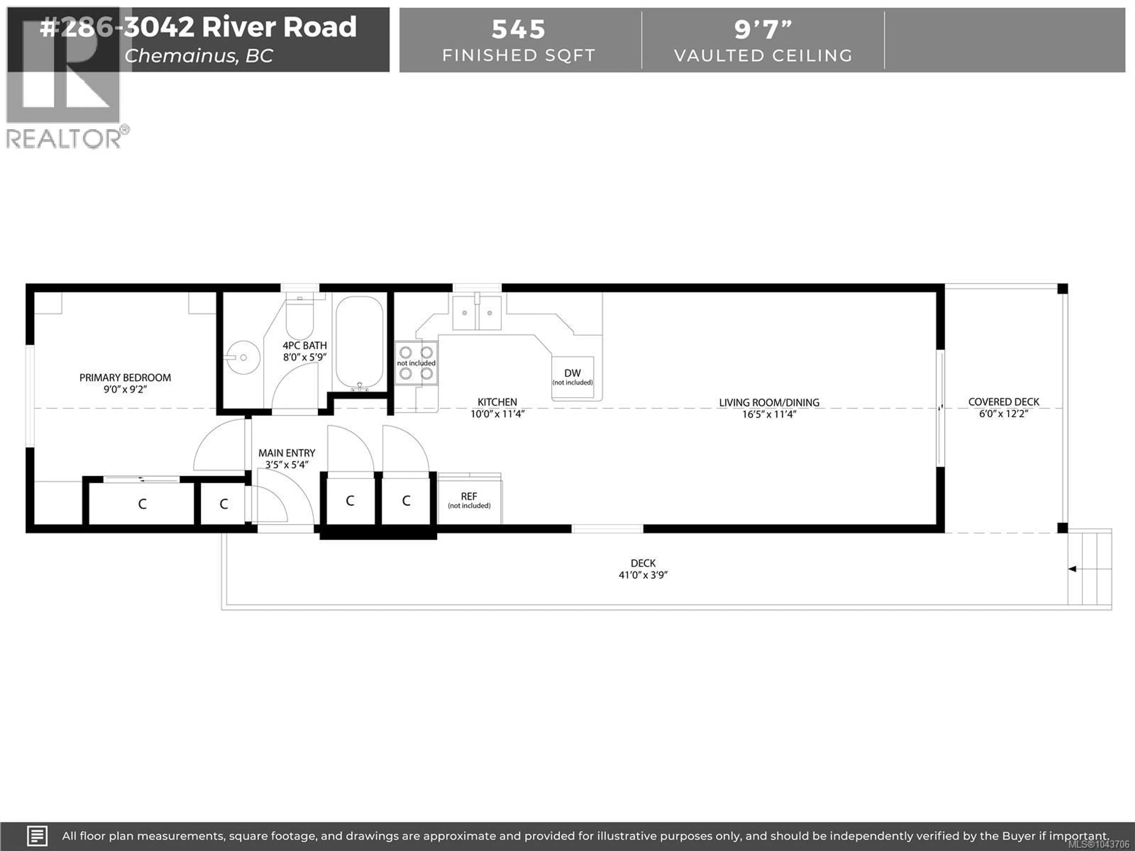 Floor plan for 286 - 3042 RIVER ROAD, Chemainus British Columbia V0R1K3