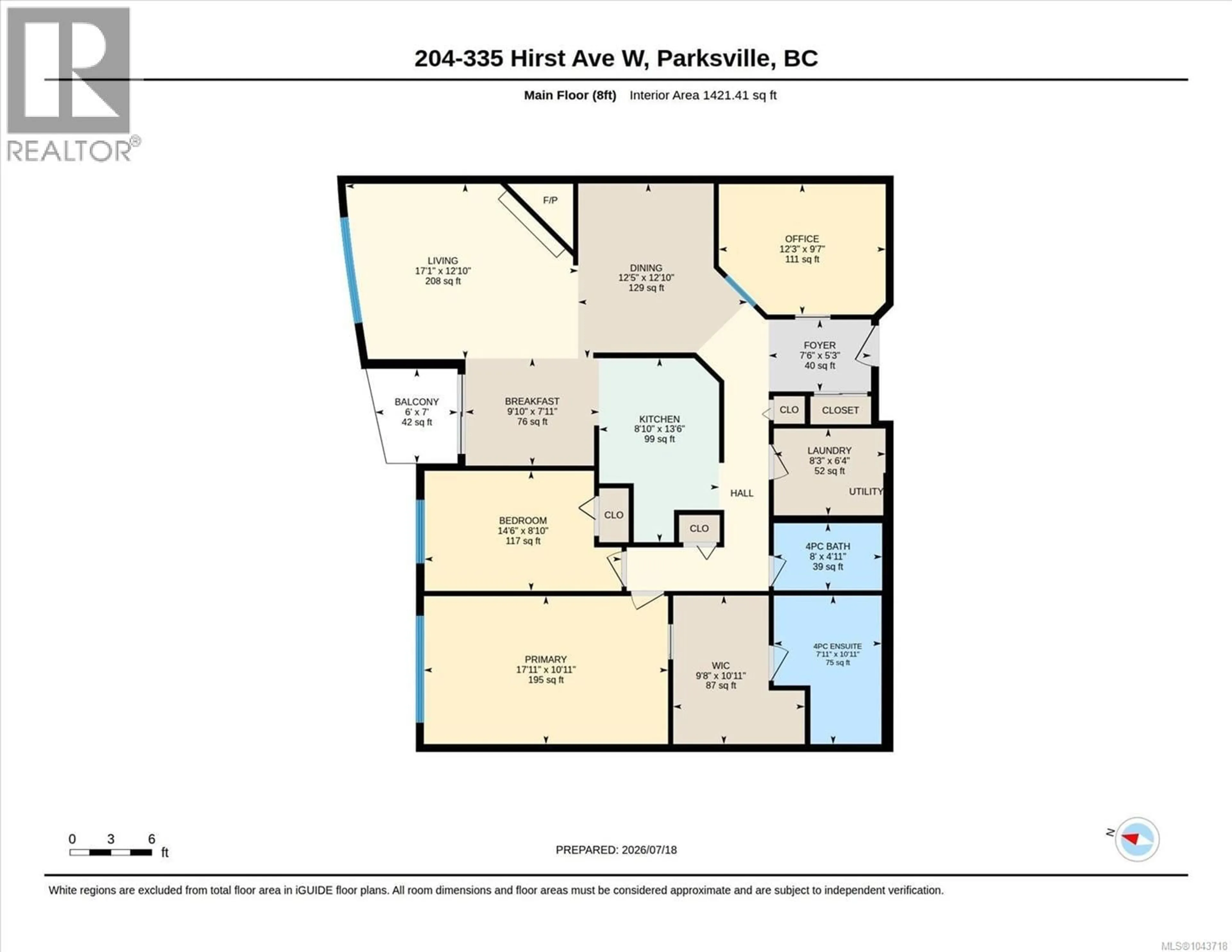 Floor plan for 204 - 335 HIRST AVENUE WEST, Parksville British Columbia V9P2R5