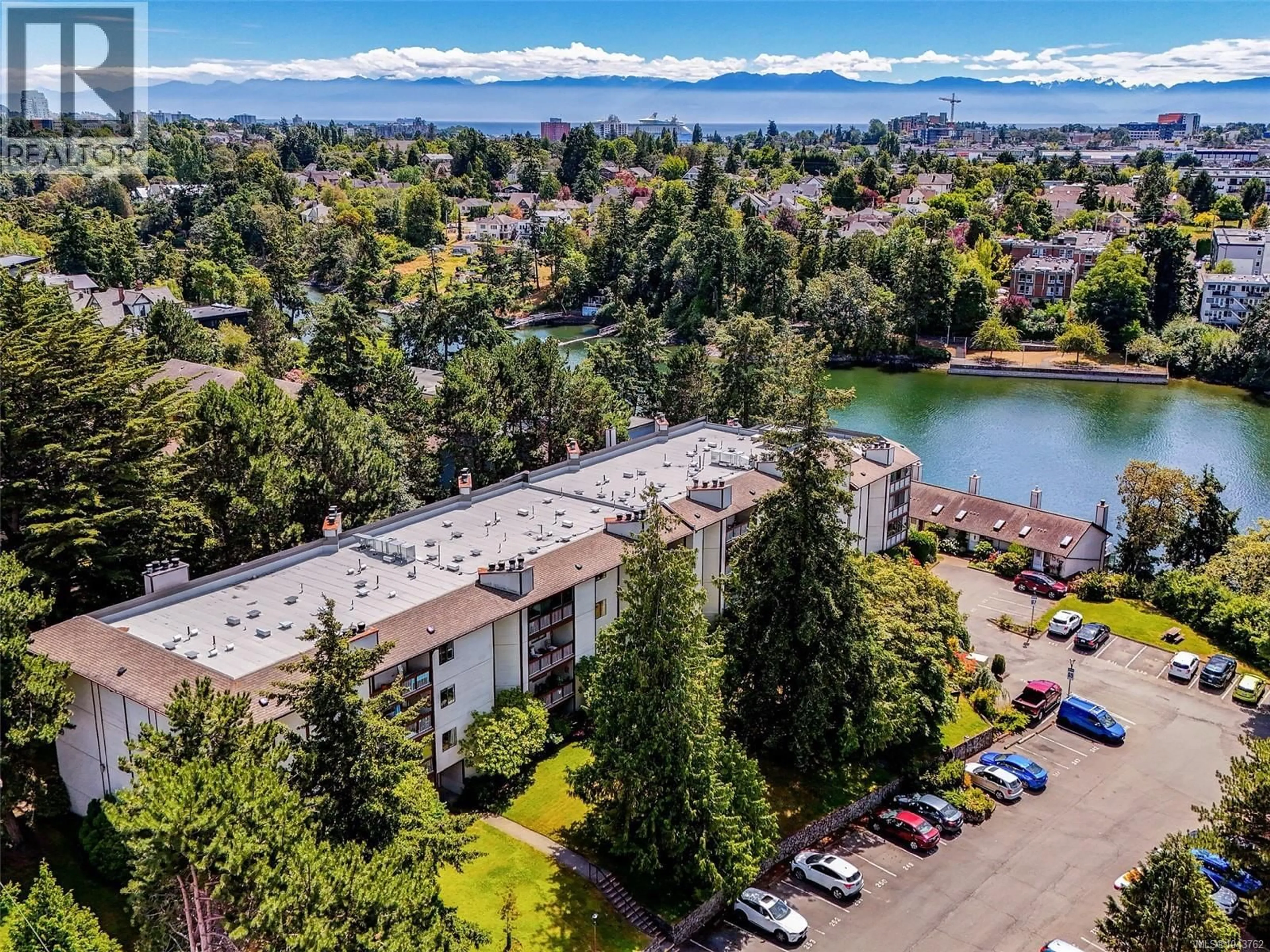 A pic from outside/outdoor area/front of a property/back of a property/a pic from drone, water/lake/river/ocean view for 410 - 69 GORGE ROAD WEST, Saanich British Columbia V9A1L9