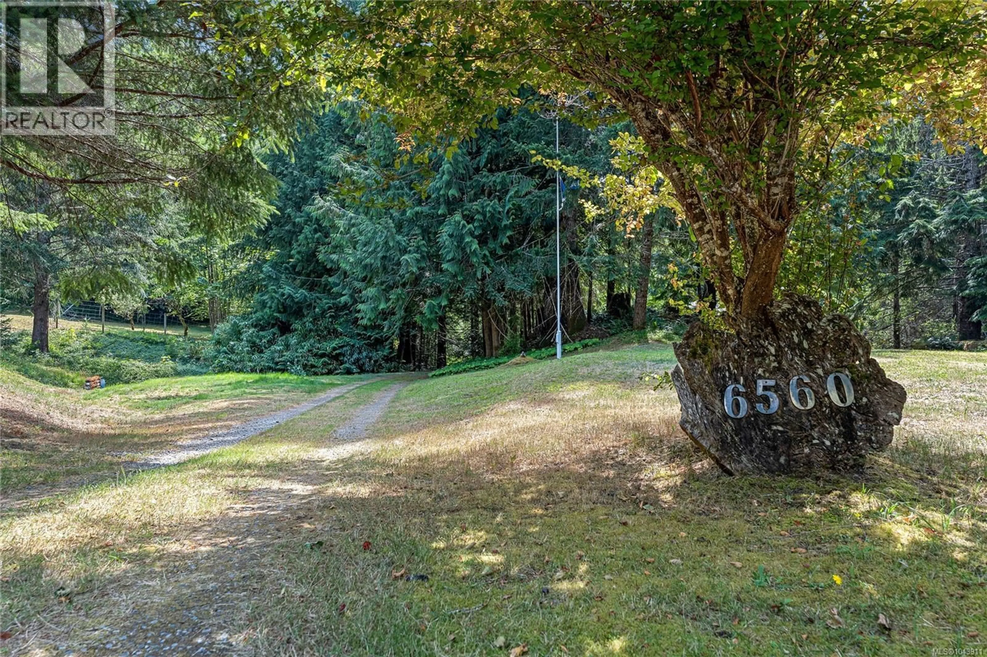 A pic from outside/outdoor area/front of a property/back of a property/a pic from drone, forest/trees view for 6560 MCLEAN ROAD, Lake Cowichan British Columbia V0R2G0
