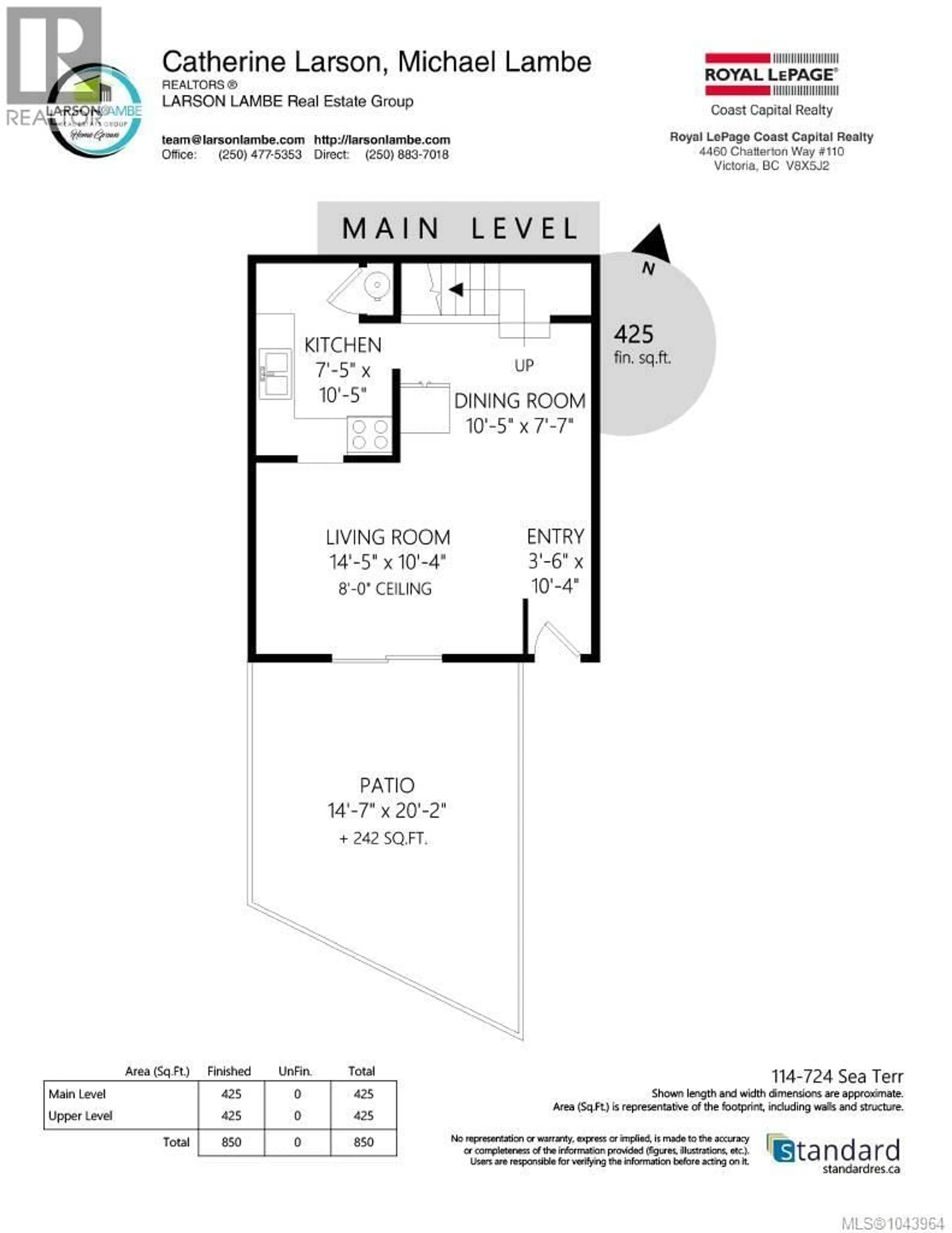 Floor plan for 114 - 724 SEA TERRACE, Victoria British Columbia V9A3R6