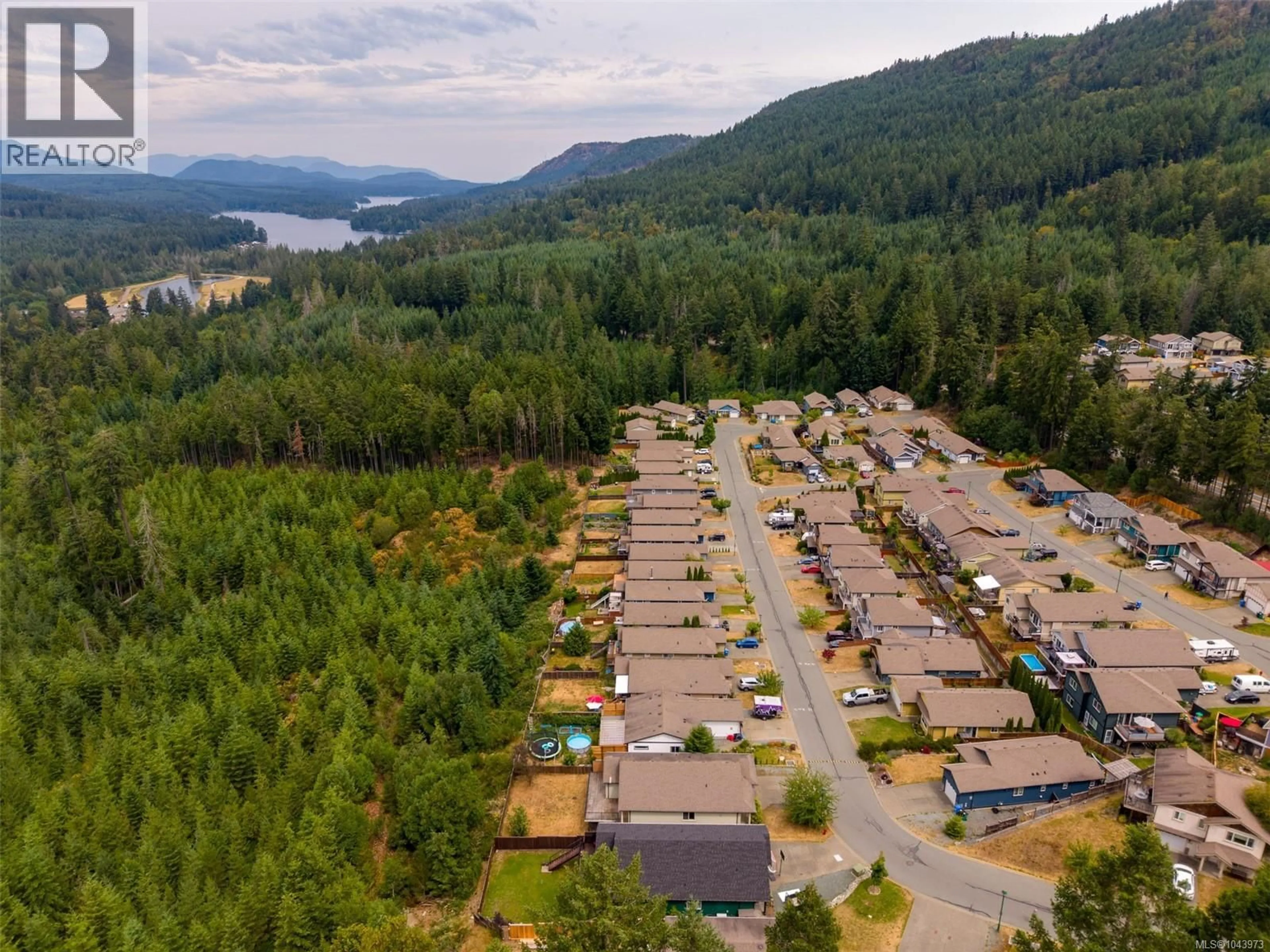 A pic from outside/outdoor area/front of a property/back of a property/a pic from drone, mountain view for 1072 FITZGERALD ROAD, Shawnigan Lake British Columbia V8H2H8