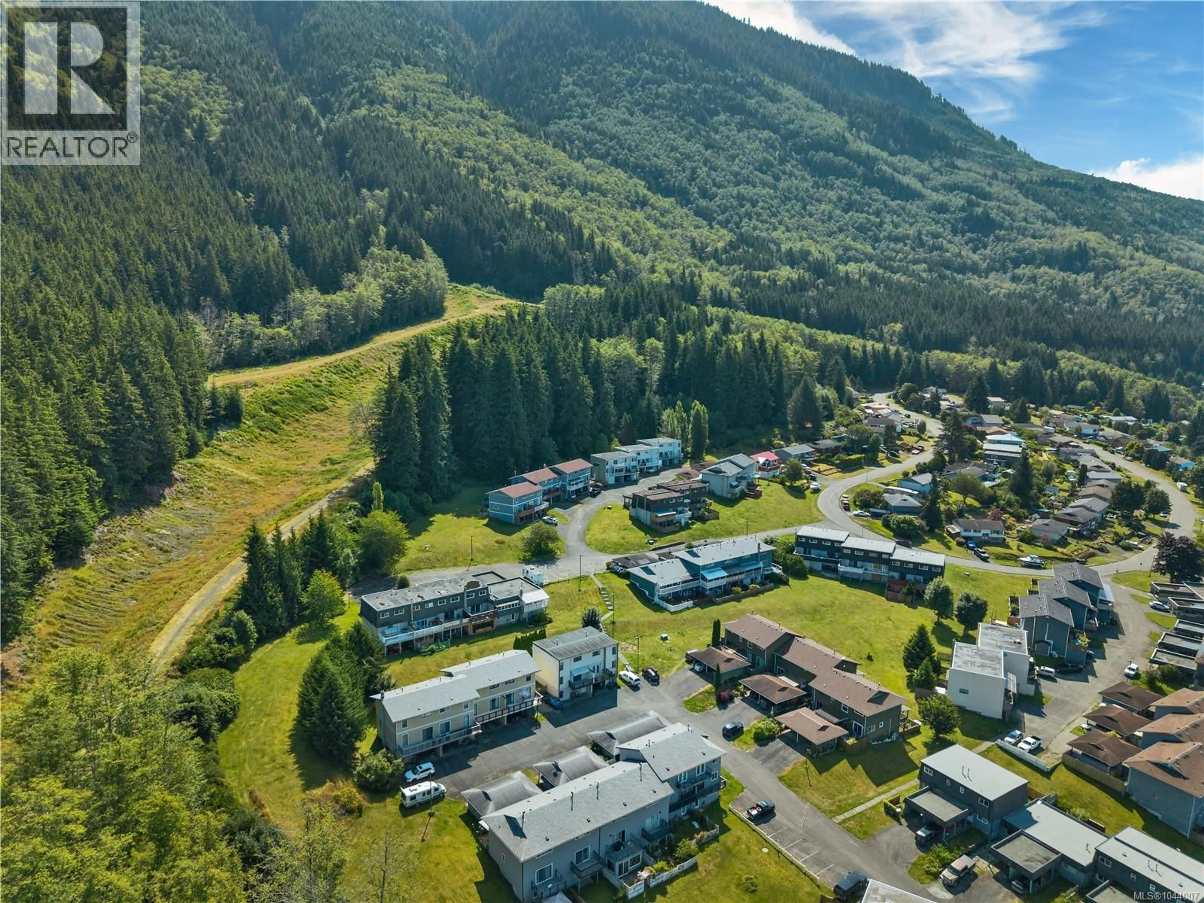 A pic from outside/outdoor area/front of a property/back of a property/a pic from drone, mountain view for 81 MCKAY CRESCENT, Port Alice British Columbia V0N2N0