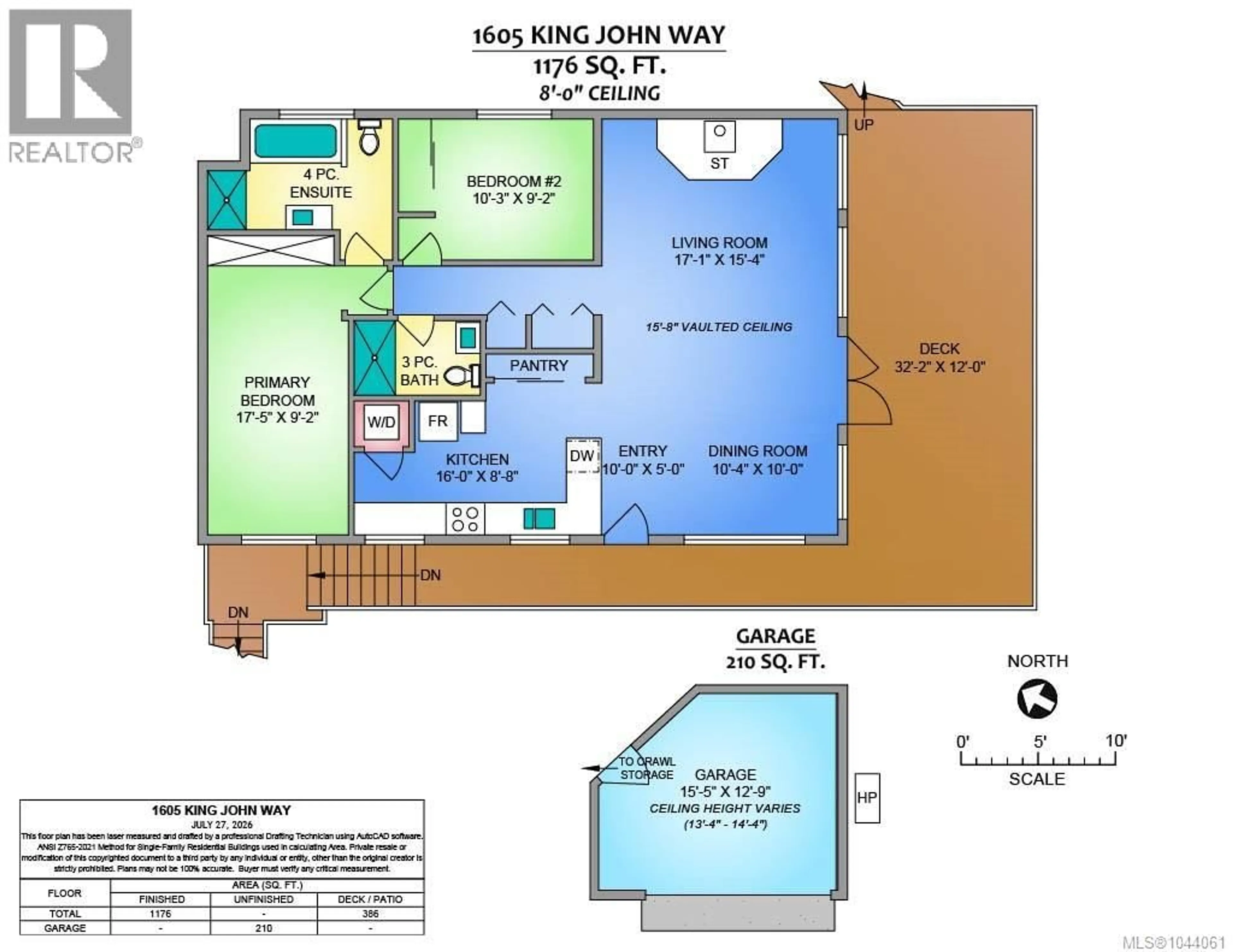 Floor plan for 1605 KING JOHN WAY, Nanaimo British Columbia V9T3C3