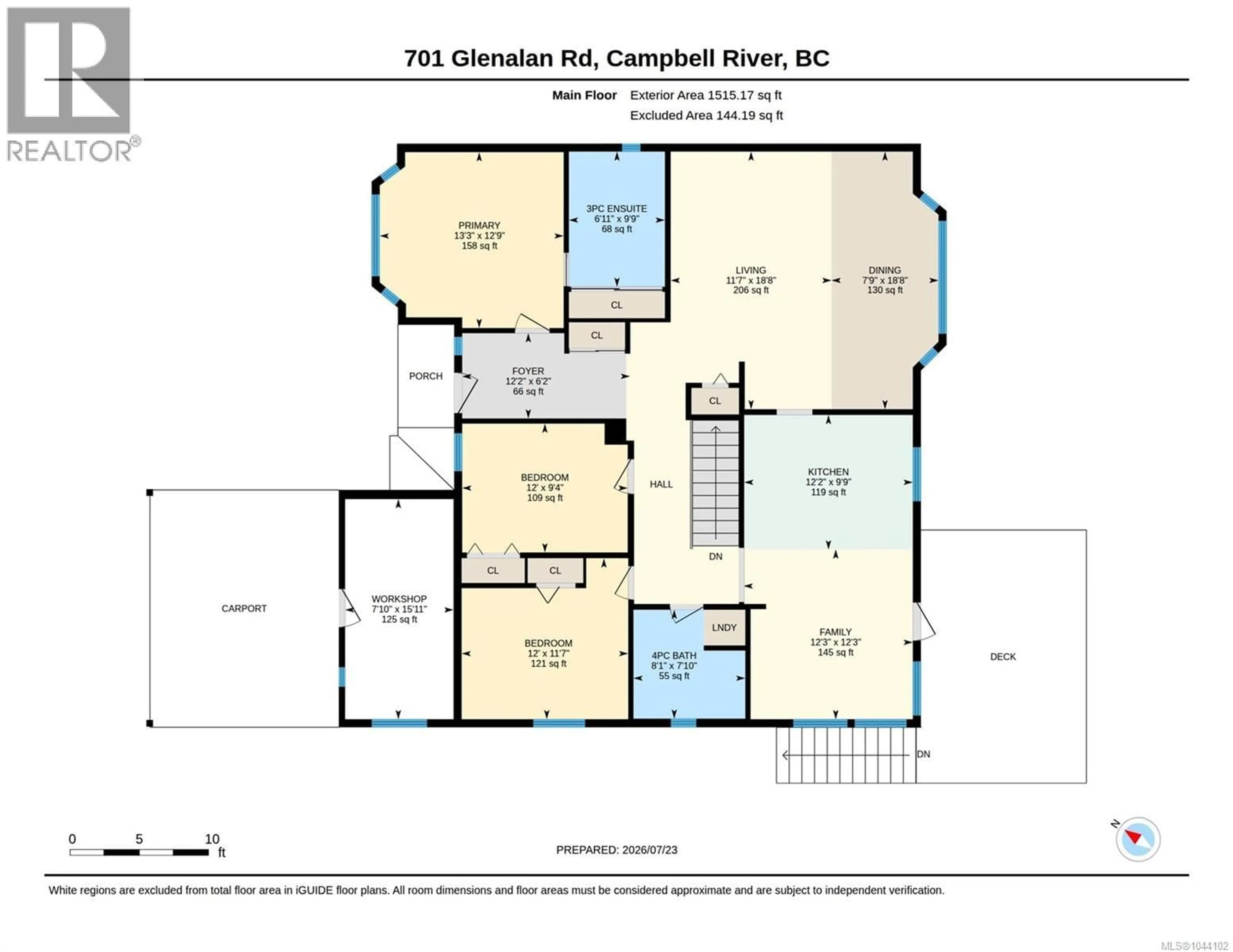 Floor plan for 701 GLENALAN ROAD, Campbell River British Columbia V9W5G6