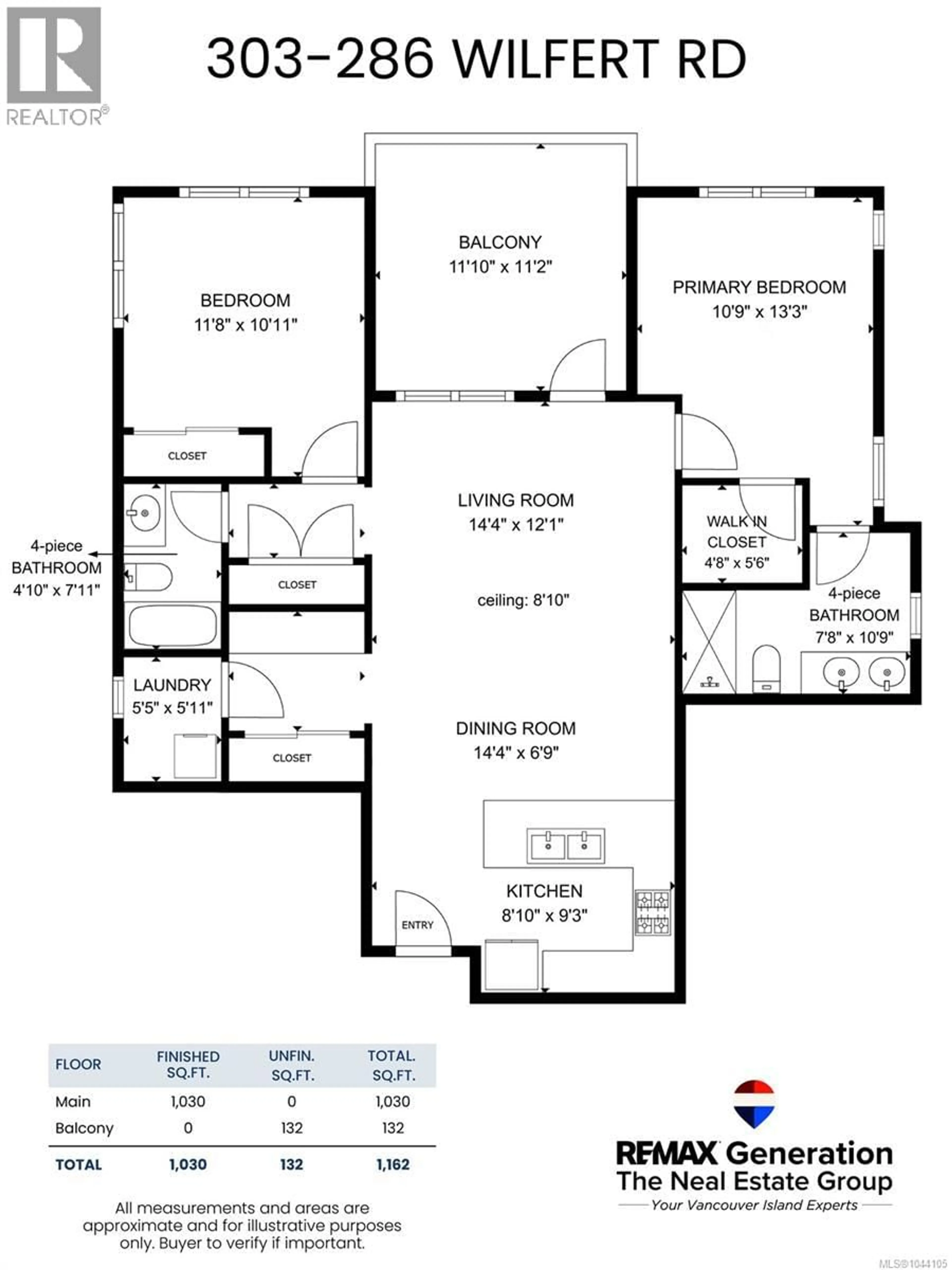Floor plan for 303 - 286 WILFERT ROAD, View Royal British Columbia V9C0H6
