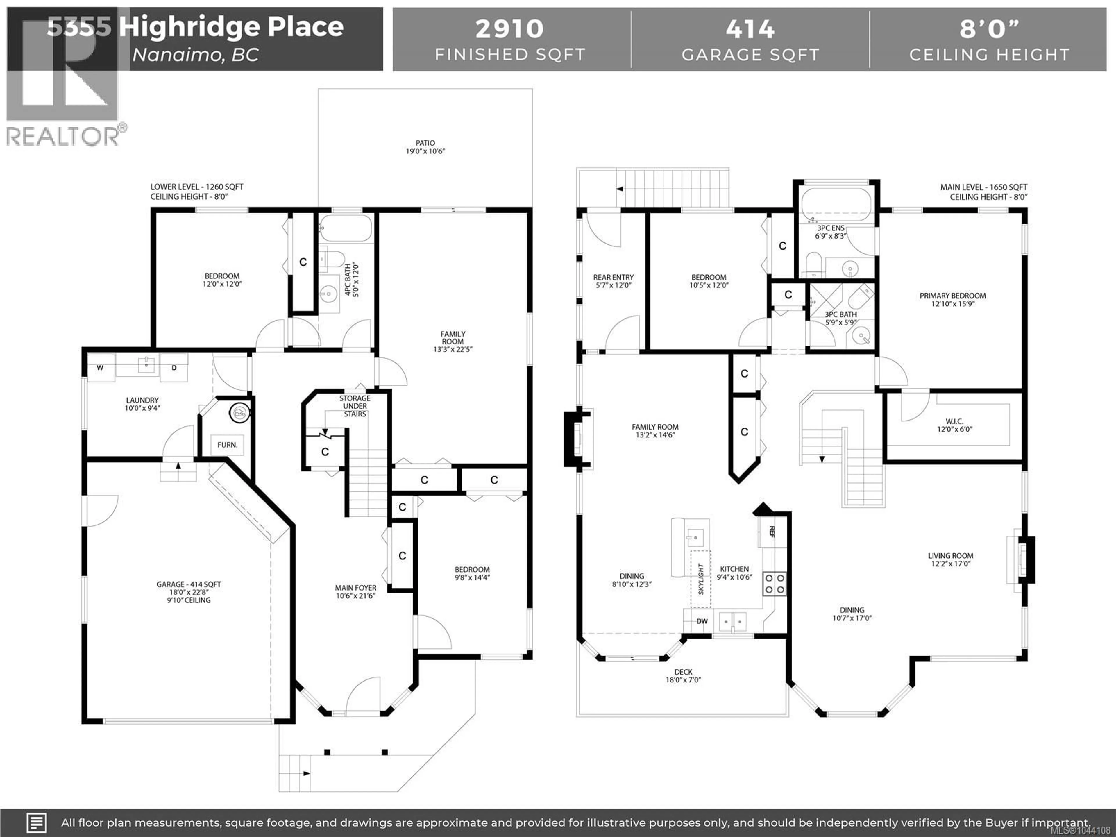 Floor plan for 5355 HIGHRIDGE PLACE, Nanaimo British Columbia V9T5Z8