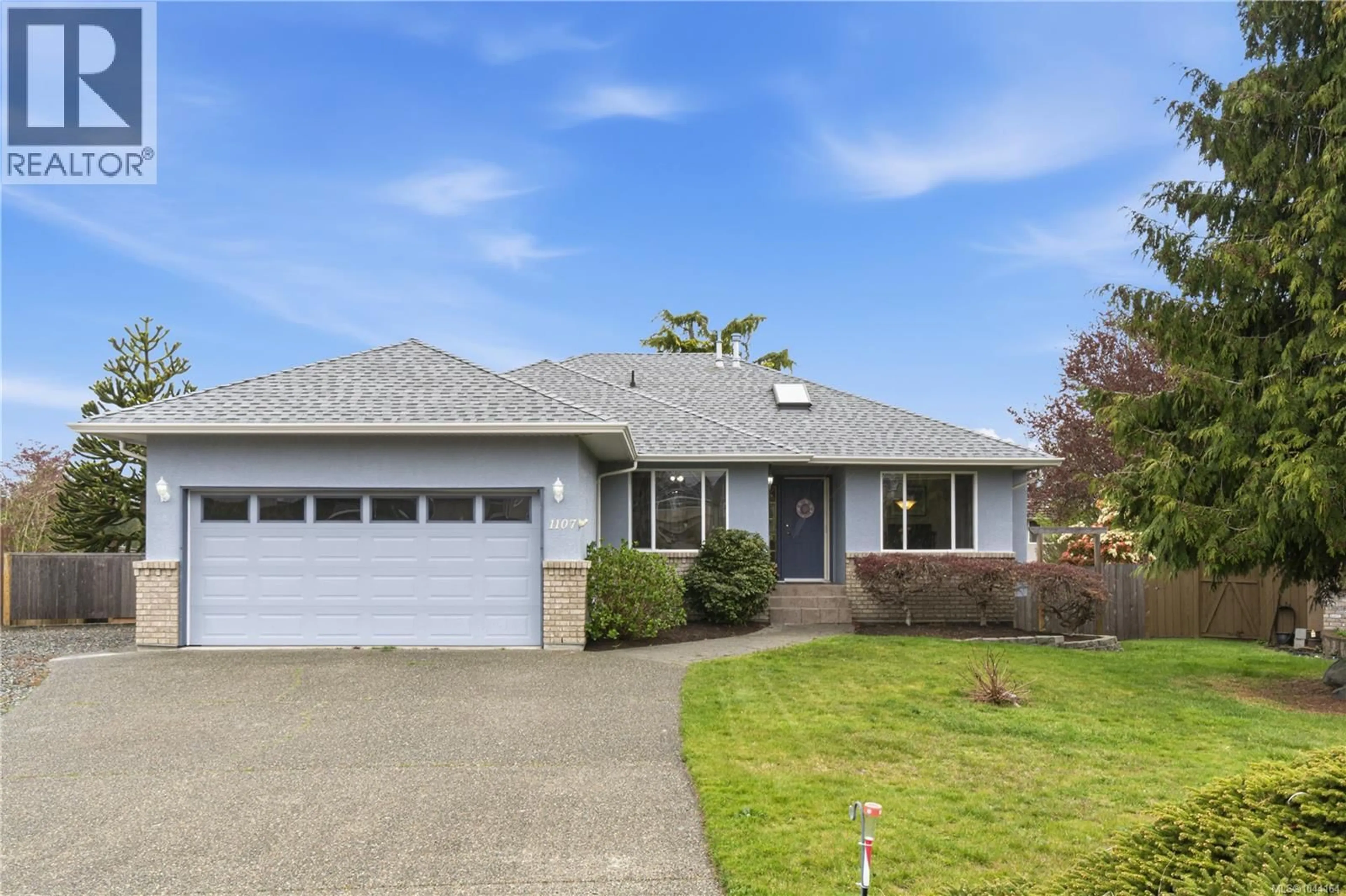 Home with vinyl exterior material, street for 1107 AERY VIEW WAY, French Creek British Columbia V9P2N9