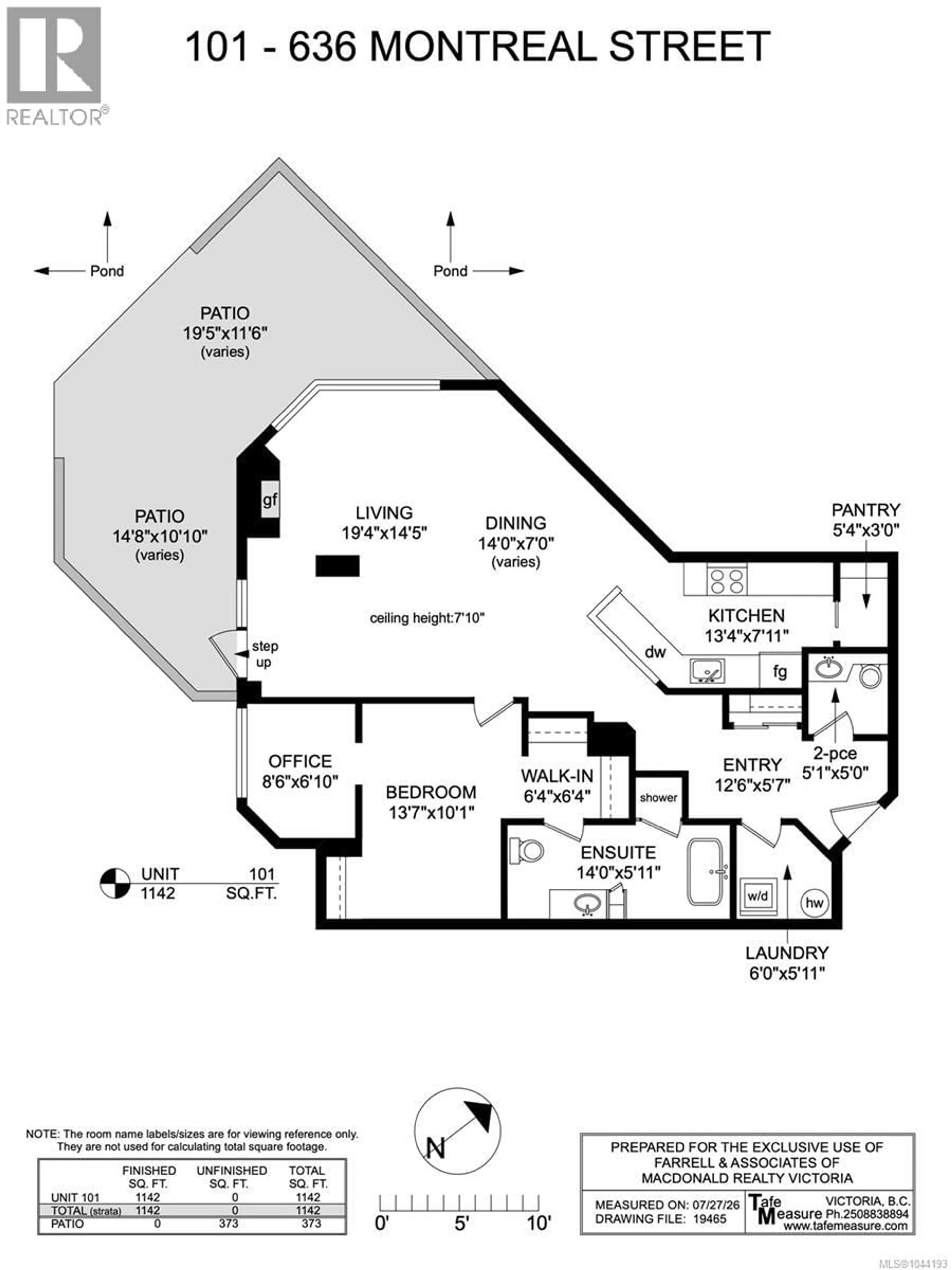 Floor plan for 101 - 636 MONTREAL STREET, Victoria British Columbia V8V4Y1
