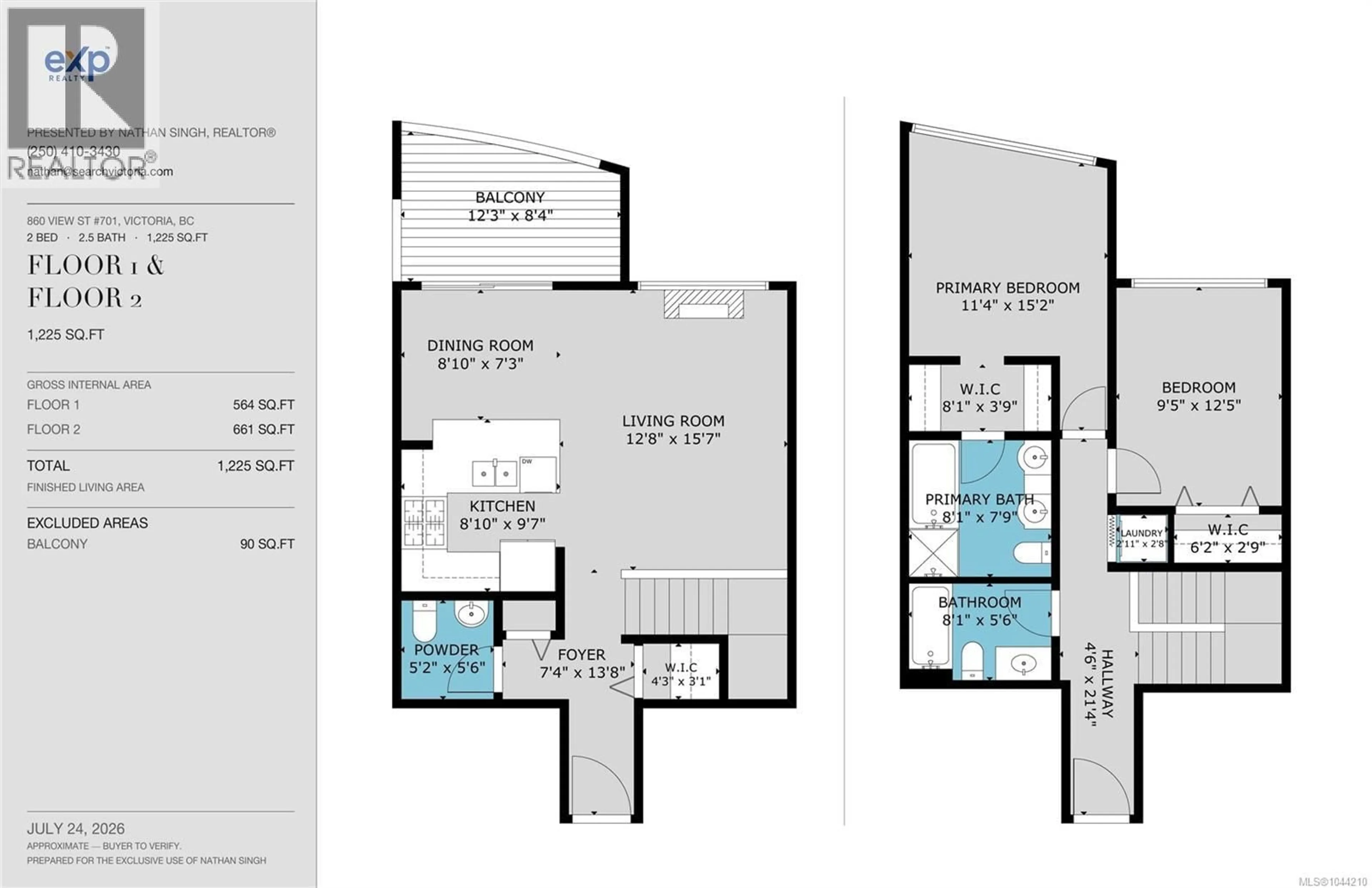 Floor plan for 701 - 860 VIEW STREET, Victoria British Columbia V8W3Z8
