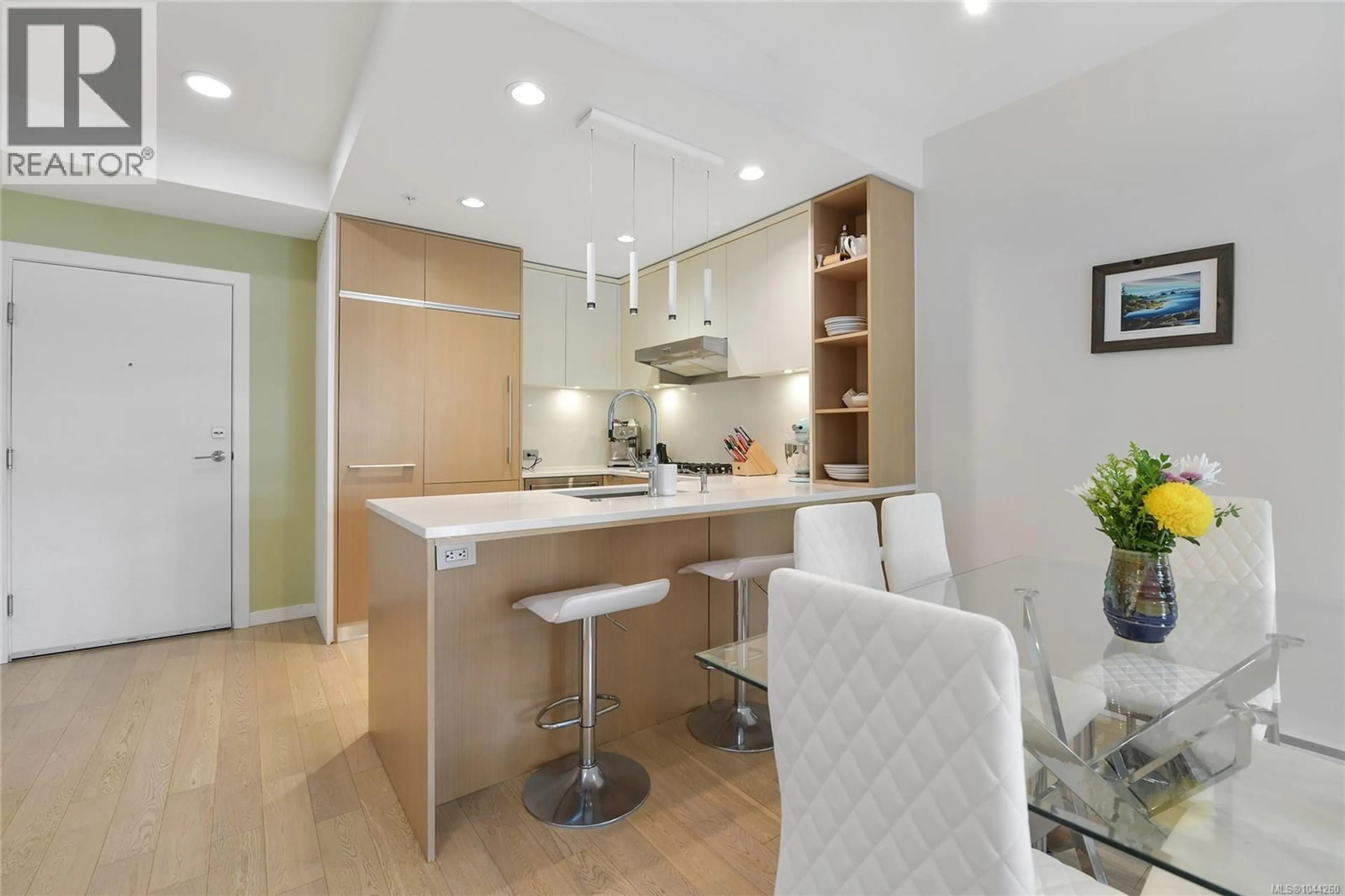 Open concept kitchen, ceramic/tile floor for 211 - 1033 COOK STREET, Victoria British Columbia V8V0E1