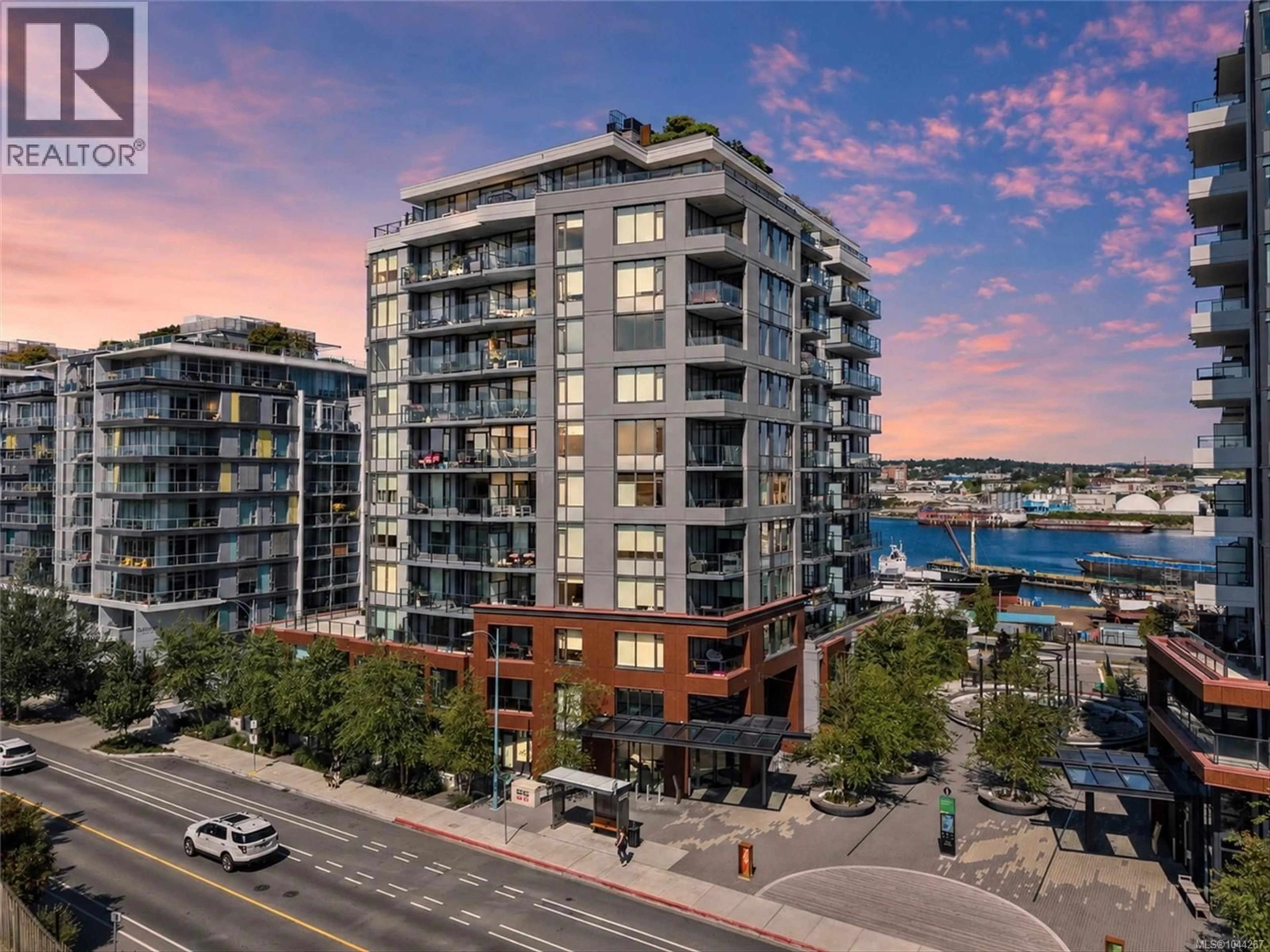 A pic from outside/outdoor area/front of a property/back of a property/a pic from drone, city buildings view from balcony for 905 - 369 TYEE ROAD, Victoria British Columbia V9A0B6