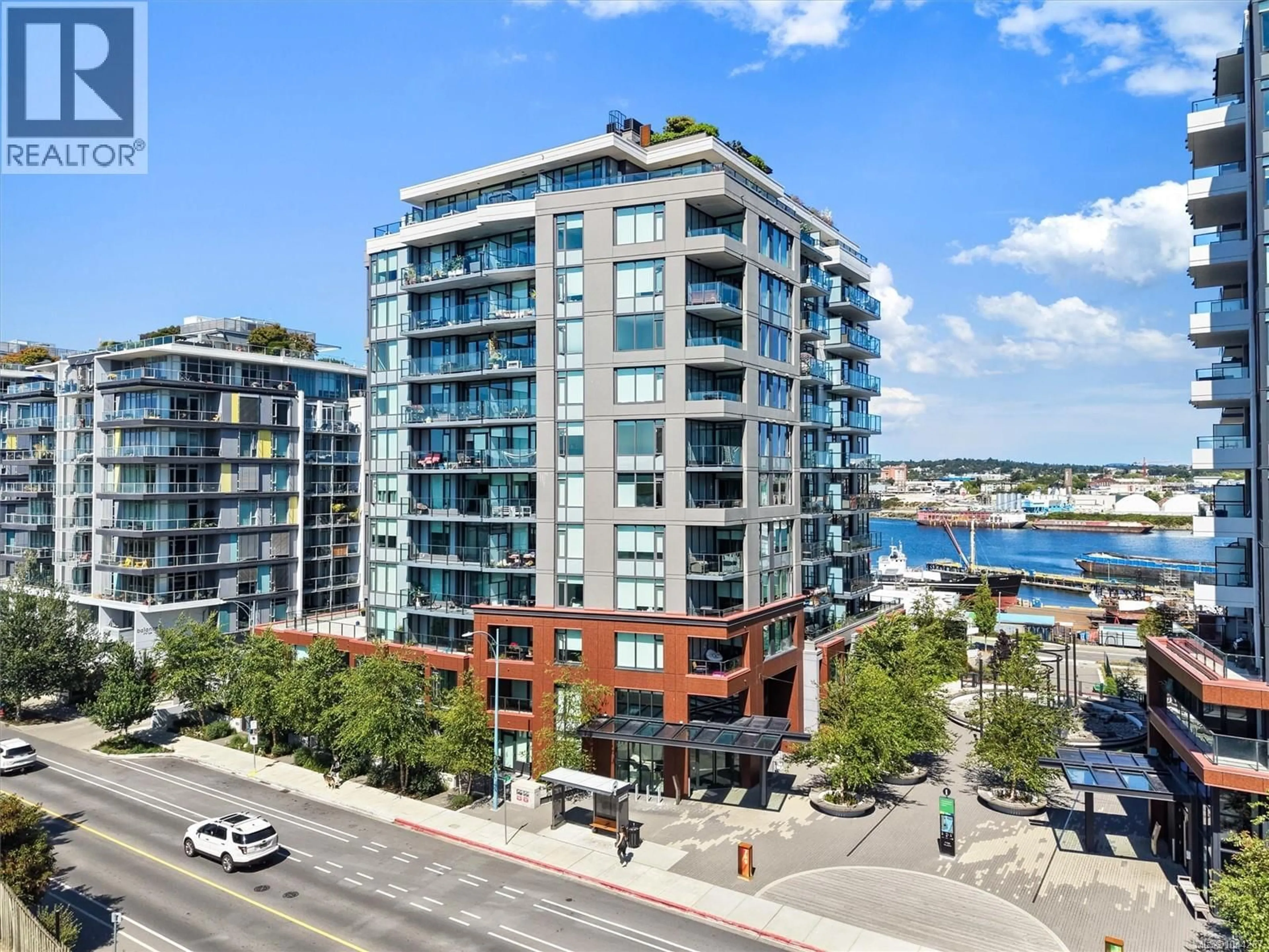 A pic from outside/outdoor area/front of a property/back of a property/a pic from drone, city buildings view from balcony for 905 - 369 TYEE ROAD, Victoria British Columbia V9A0B6