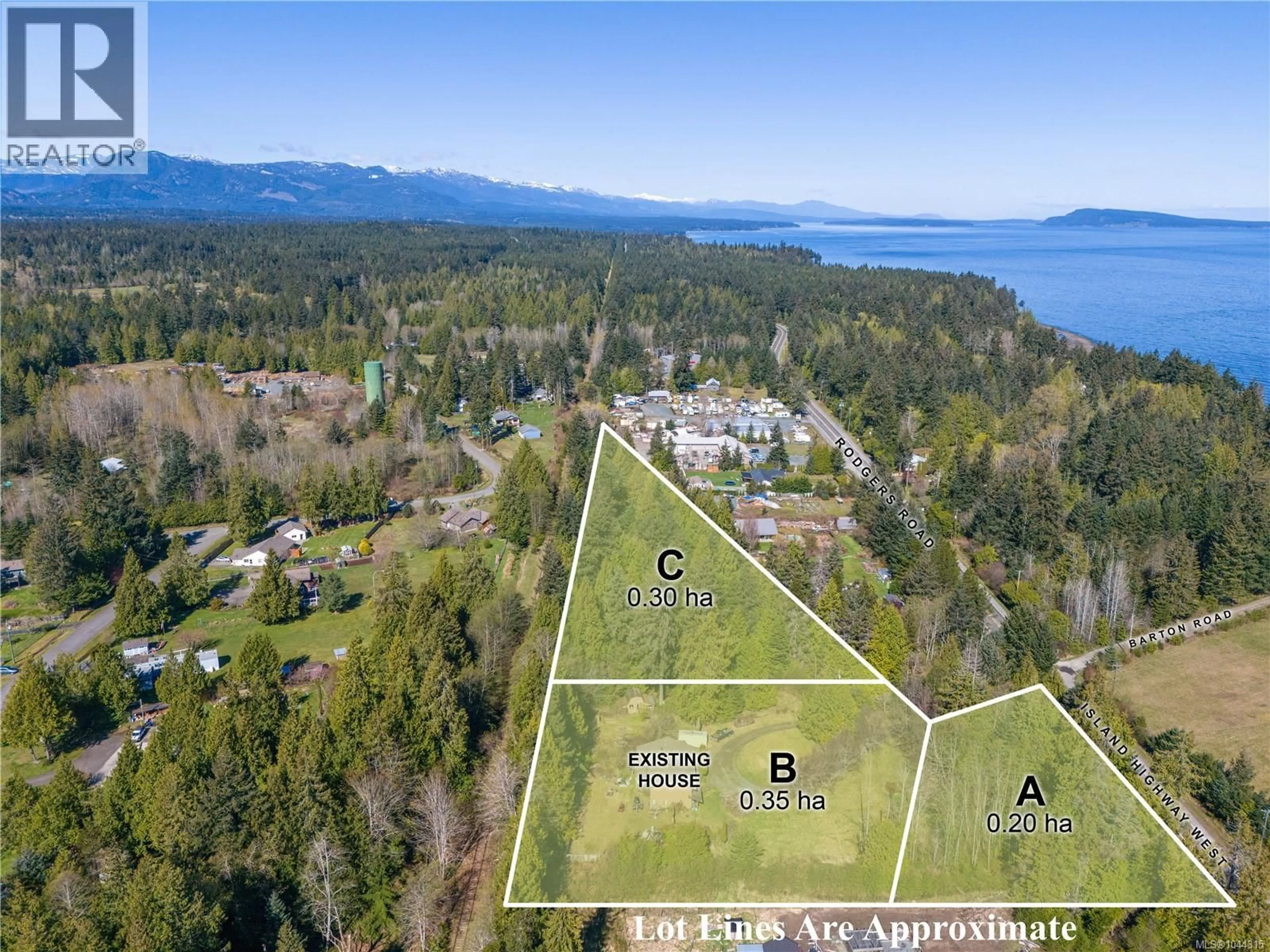 A pic from outside/outdoor area/front of a property/back of a property/a pic from drone, water/lake/river/ocean view for 4080 ISLAND HIGHWAY, Qualicum Beach British Columbia V9K2B1