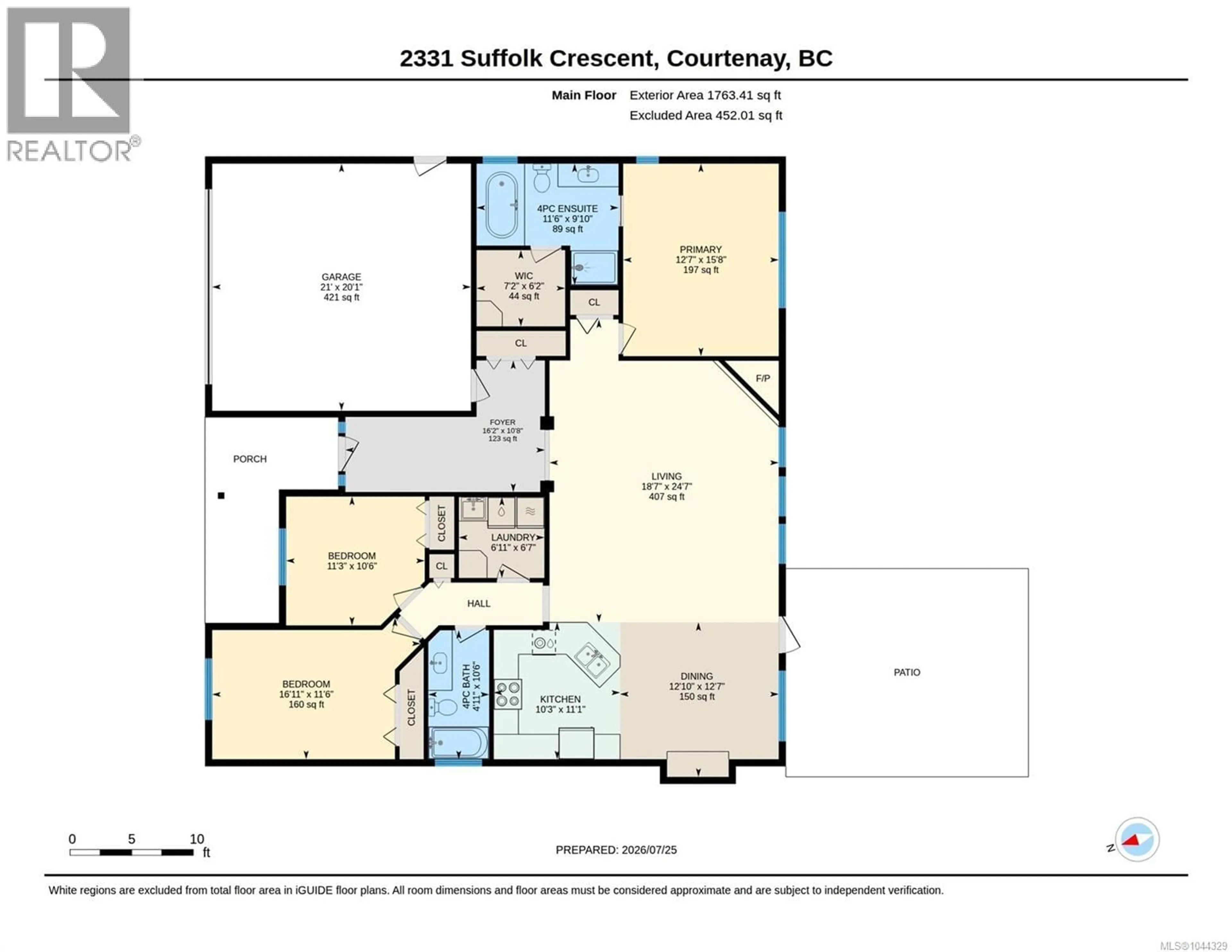 Floor plan for 2331 SUFFOLK CRESCENT, Courtenay British Columbia V9N3Z4