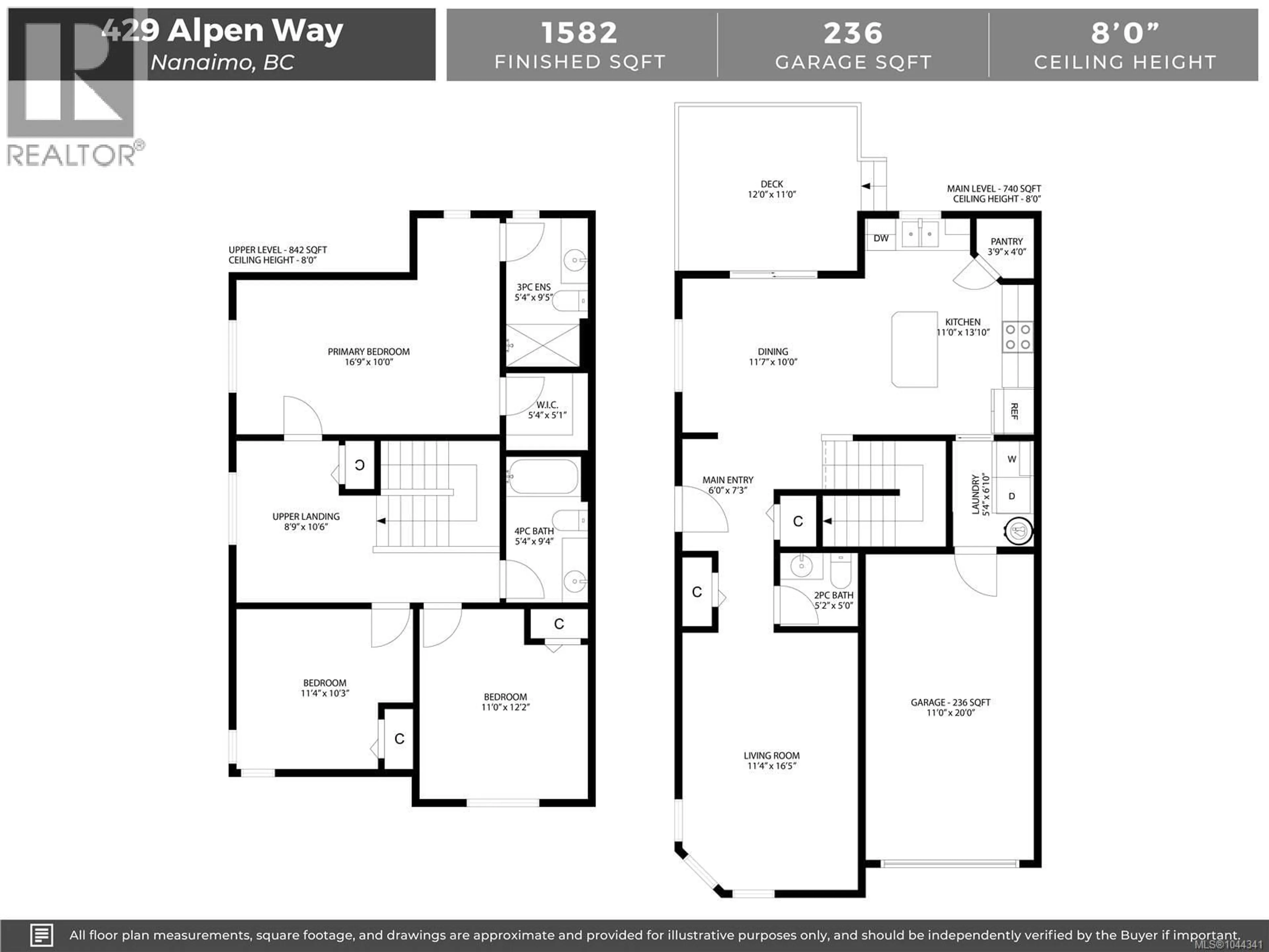 Floor plan for 429 ALPEN WAY, Nanaimo British Columbia V9R4J3