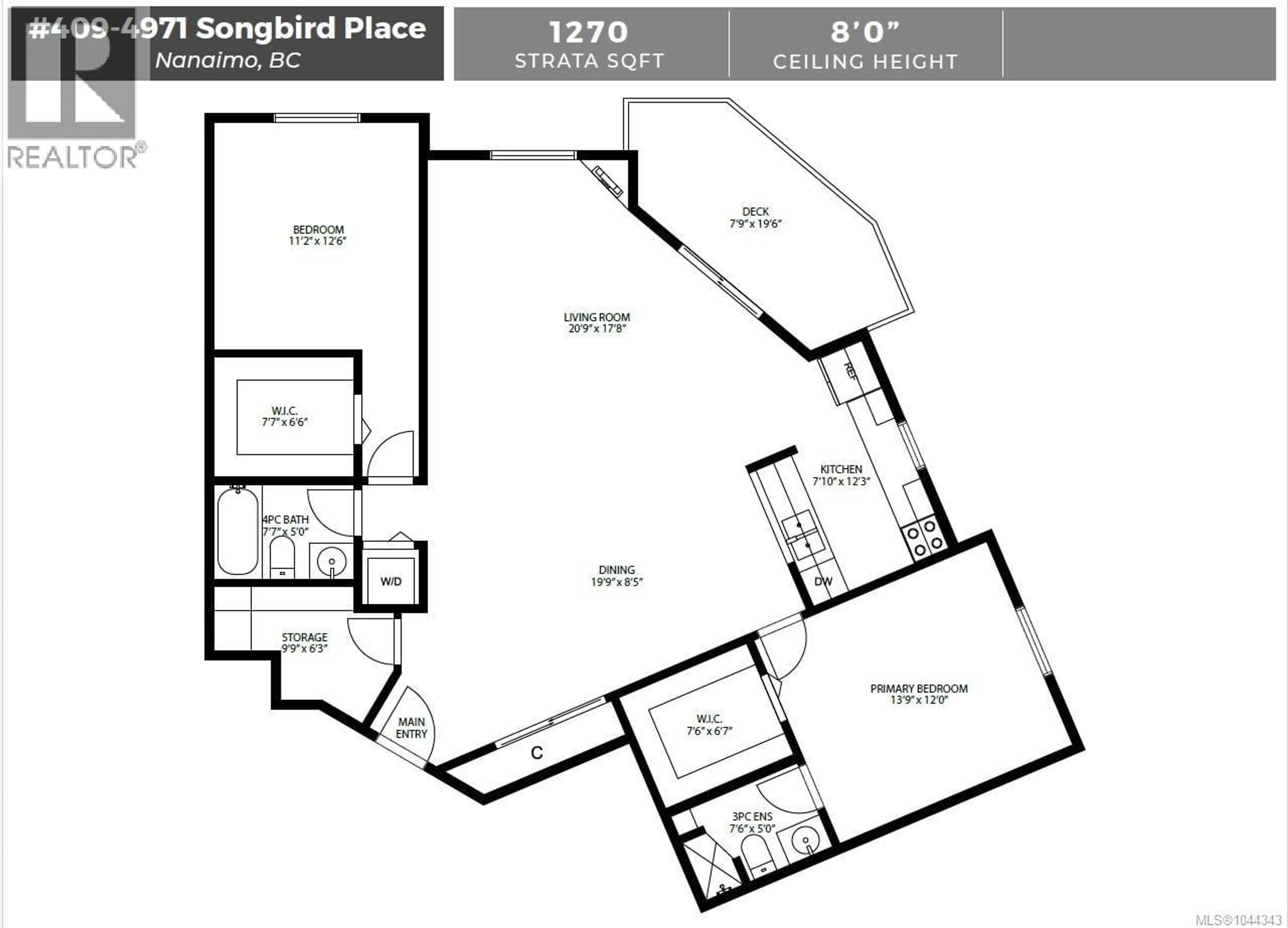 Floor plan for 409 - 4971 SONGBIRD PLACE, Nanaimo British Columbia V9T6L1