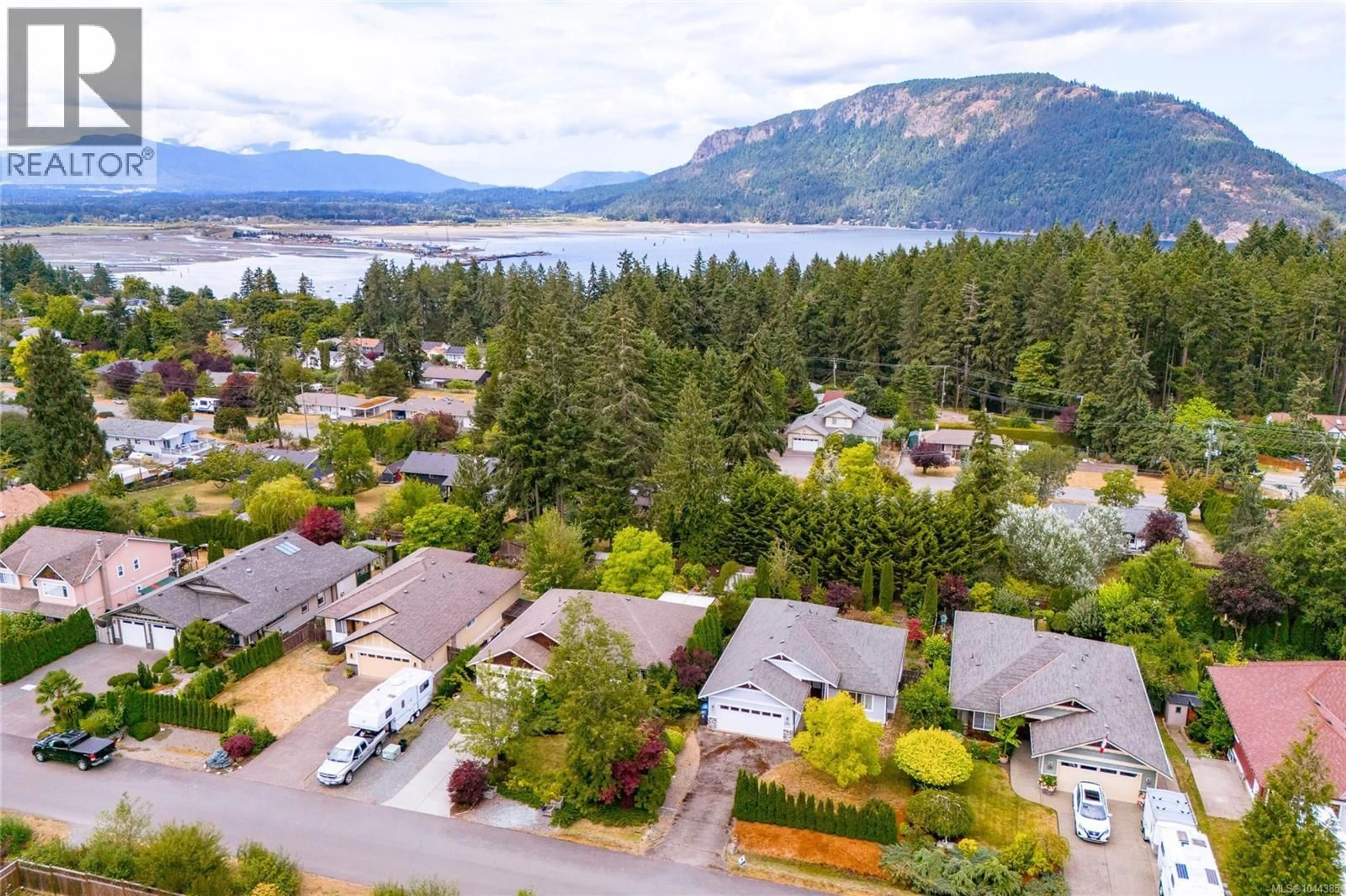 A pic from outside/outdoor area/front of a property/back of a property/a pic from drone, water/lake/river/ocean view for 1617 SIMON PLACE, Cowichan Bay British Columbia V0R1N1