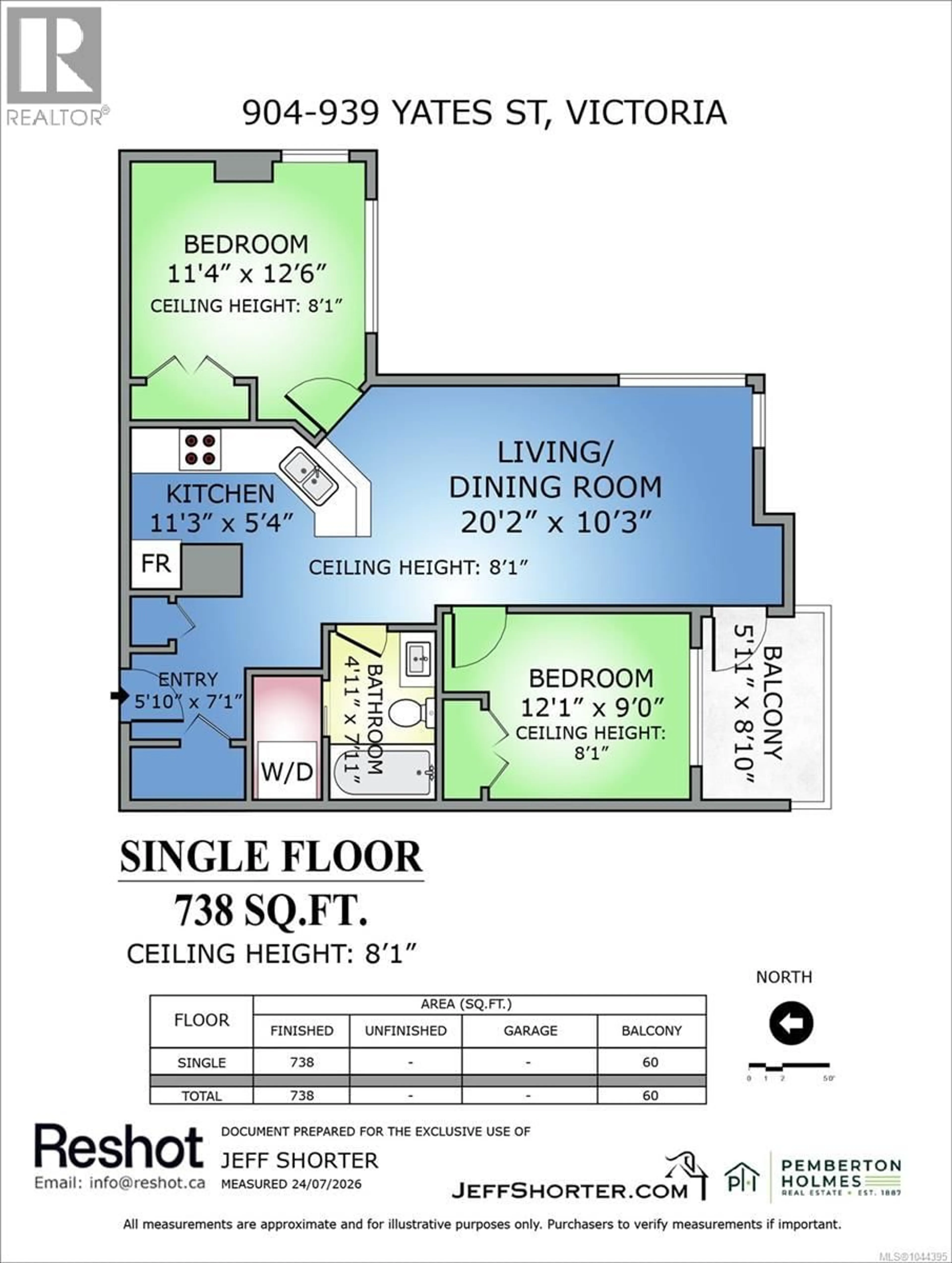 Floor plan for 904 - 930 YATES STREET, Victoria British Columbia V8V4Z3