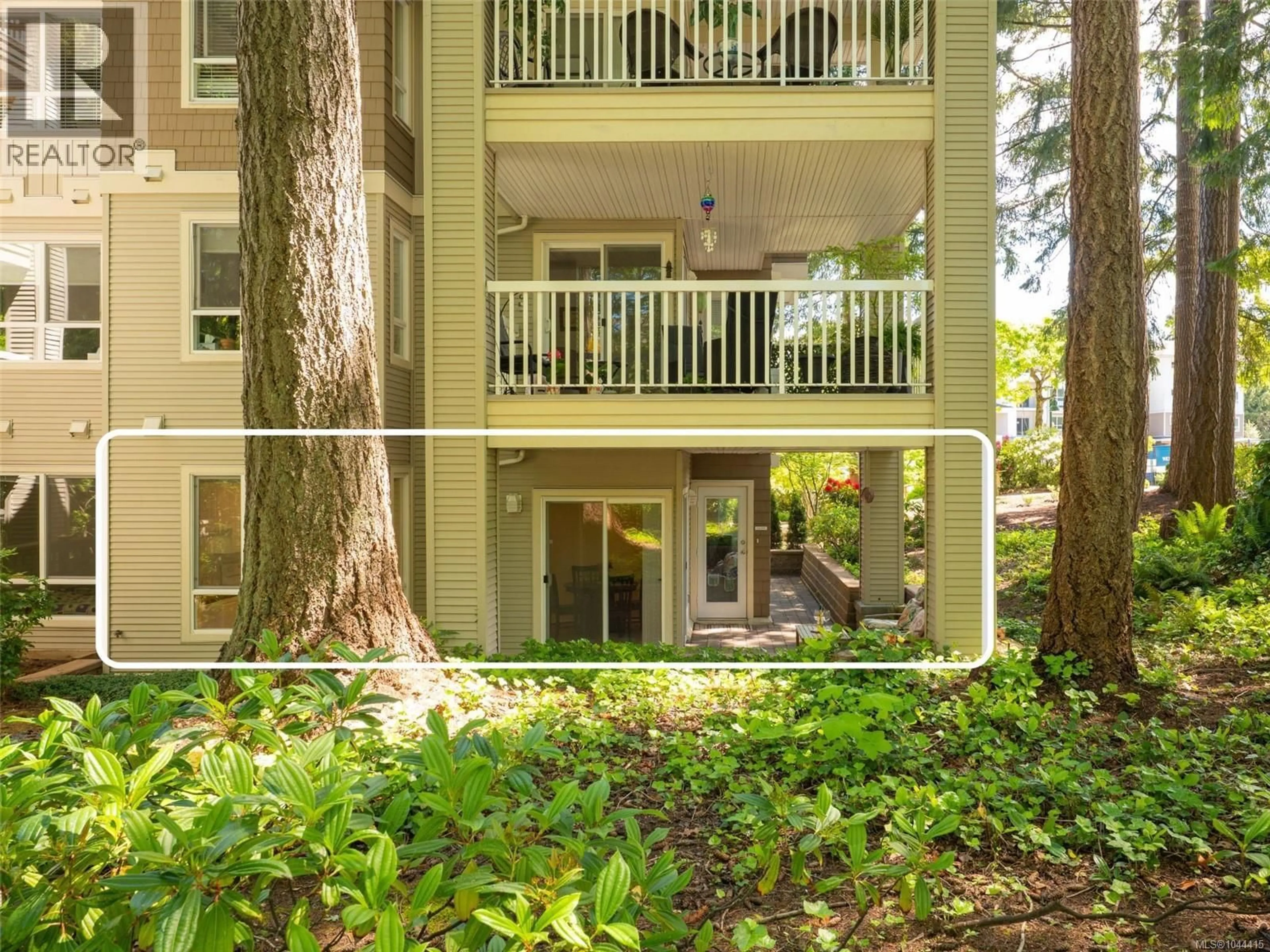 Patio, forest/trees view for 111 - 5685 EDGEWATER LANE, Nanaimo British Columbia V9T6K3