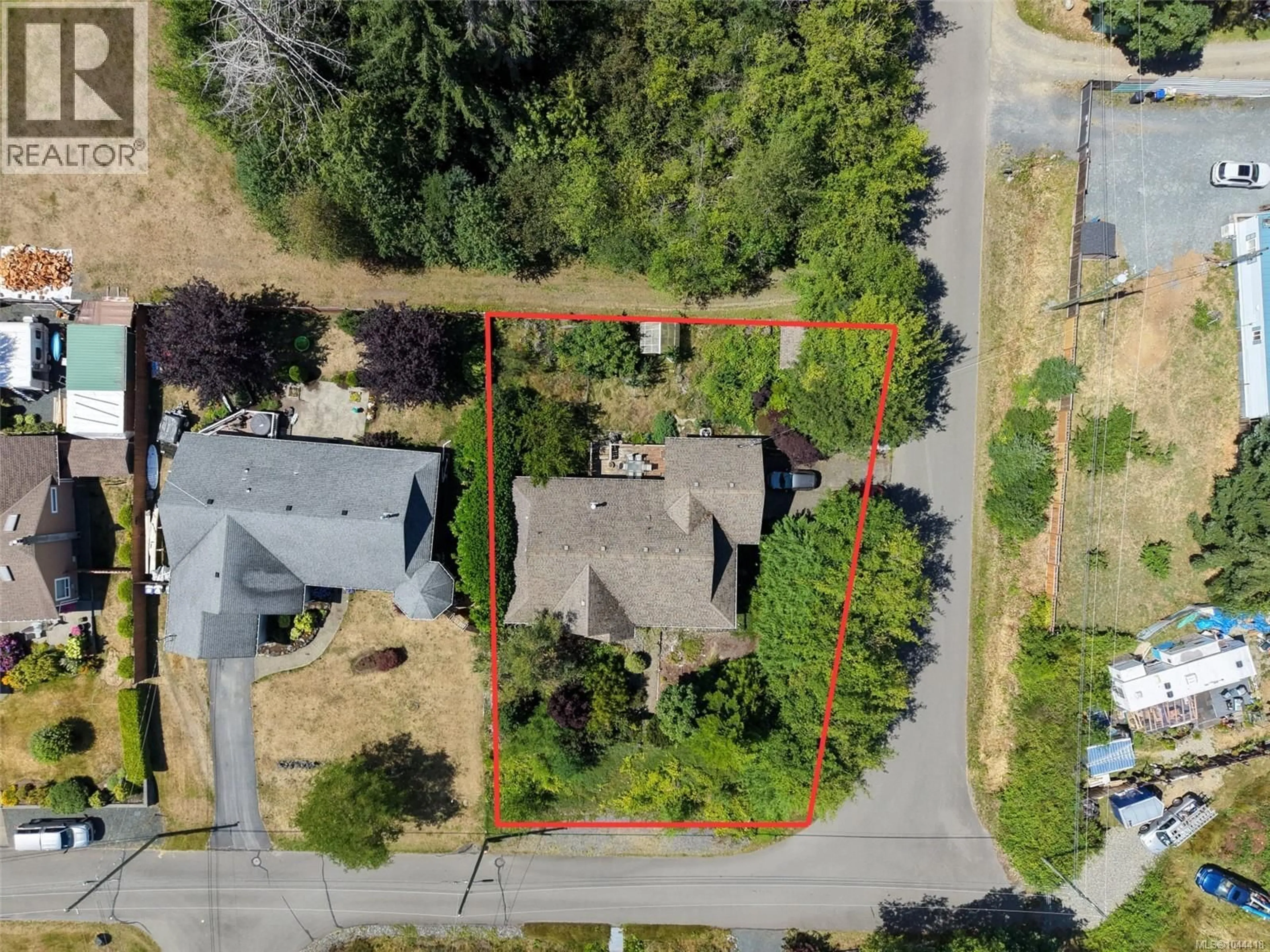 A pic from outside/outdoor area/front of a property/back of a property/a pic from drone, street for 126 BAYRIDGE PLACE, Bowser British Columbia V0R1G0