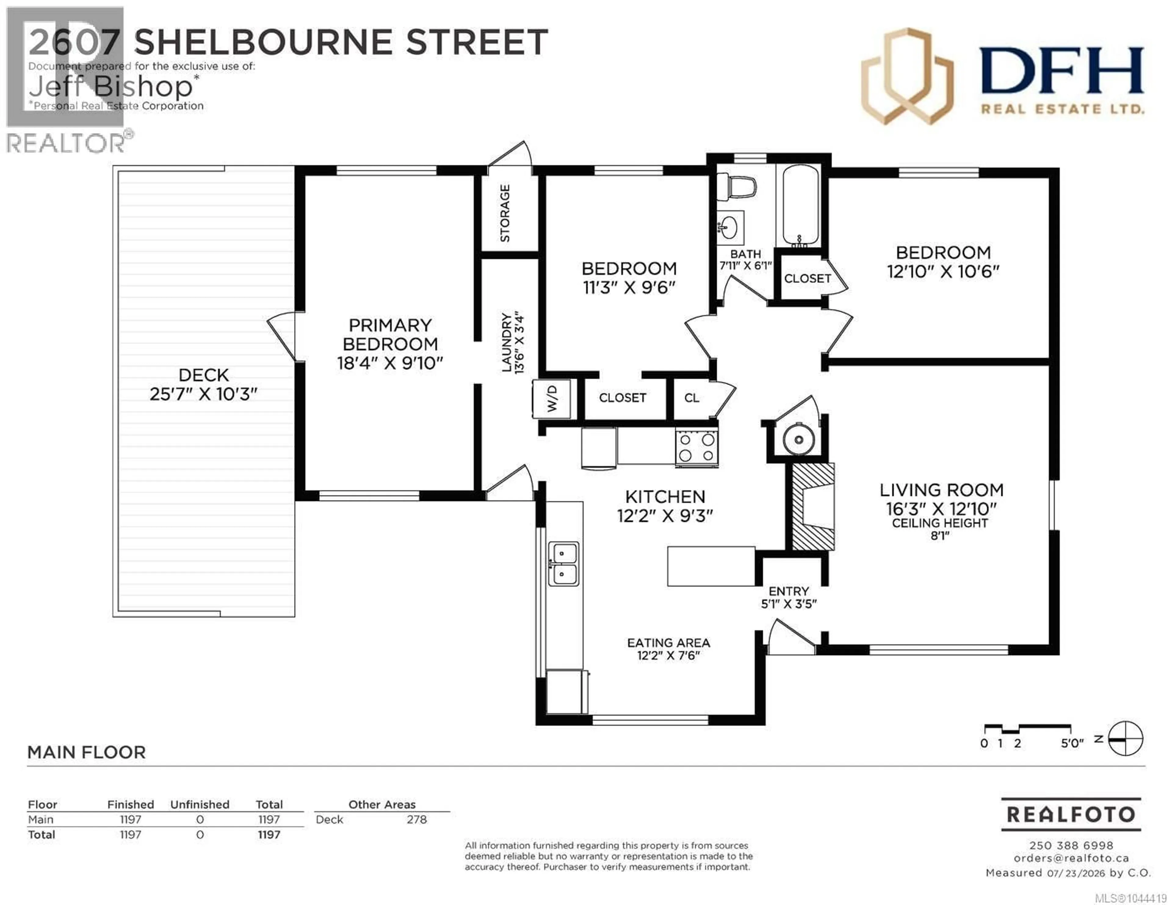 Floor plan for 2607 SHELBOURNE STREET, Victoria British Columbia V8R2Z2