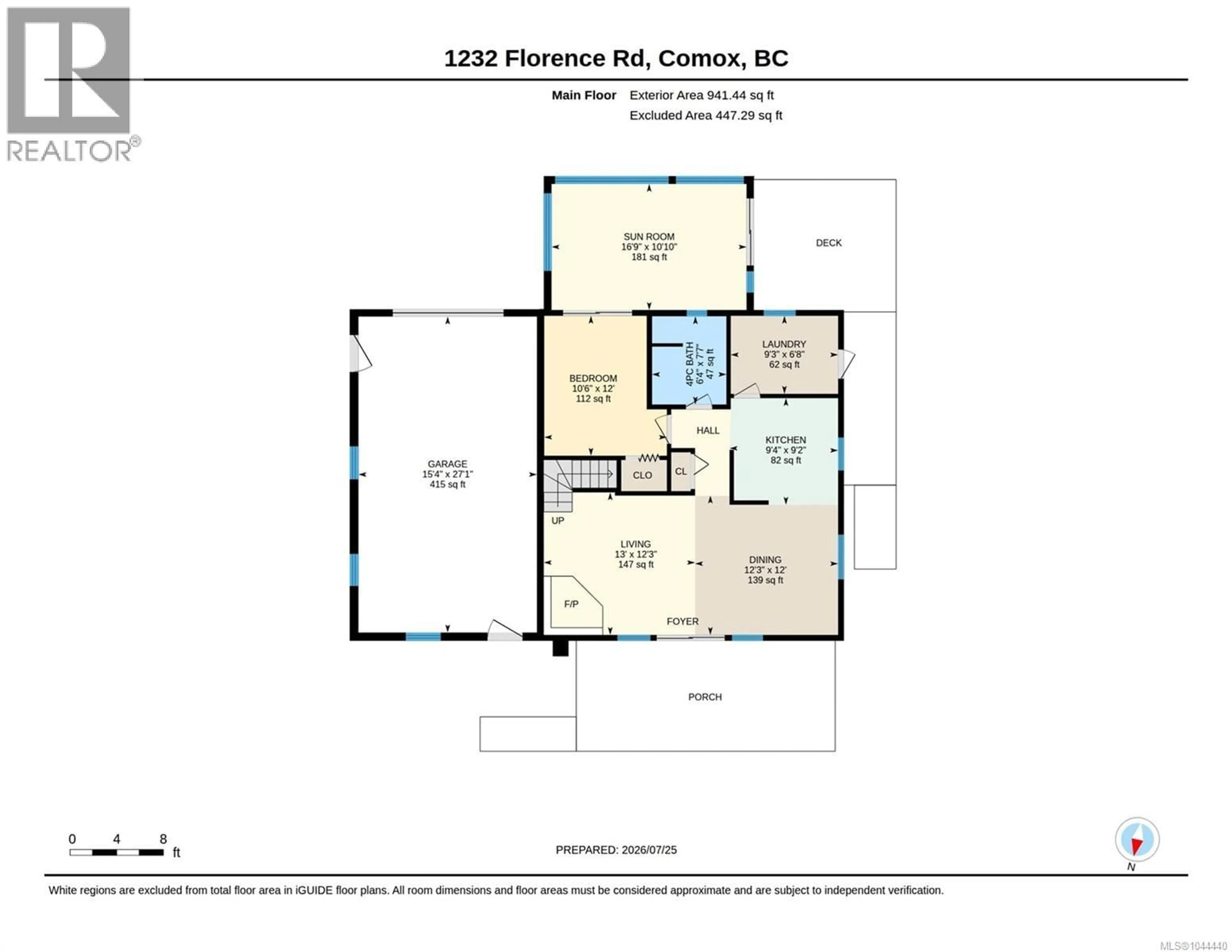 Floor plan for 1232 FLORENCE ROAD, Comox British Columbia V9M4C2