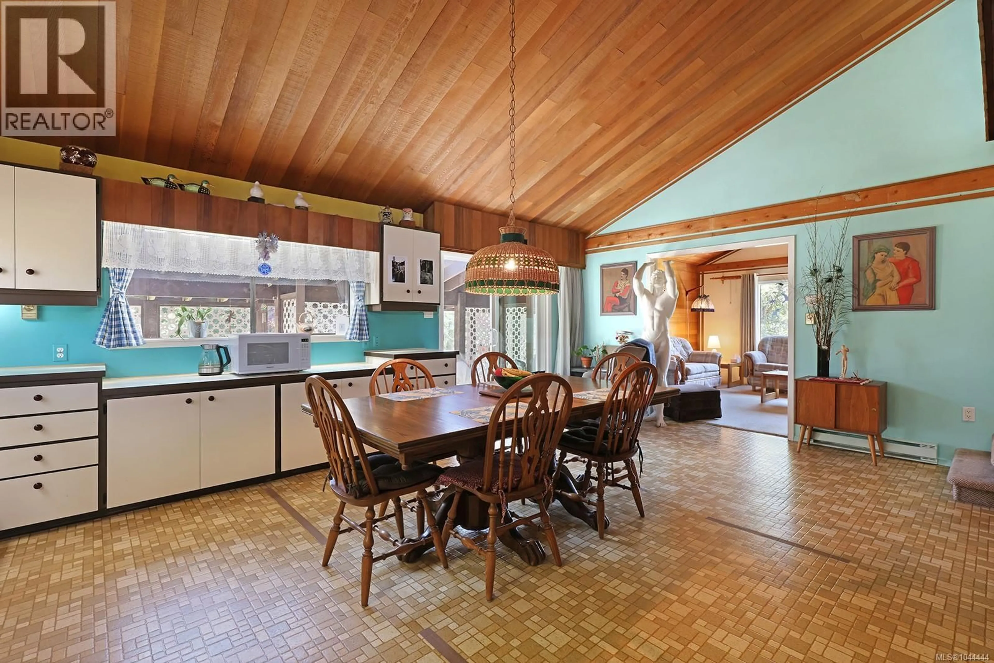 Open concept kitchen, ceramic/tile floor for 2570 PIERCY ROAD, Denman Island British Columbia V0R1T0