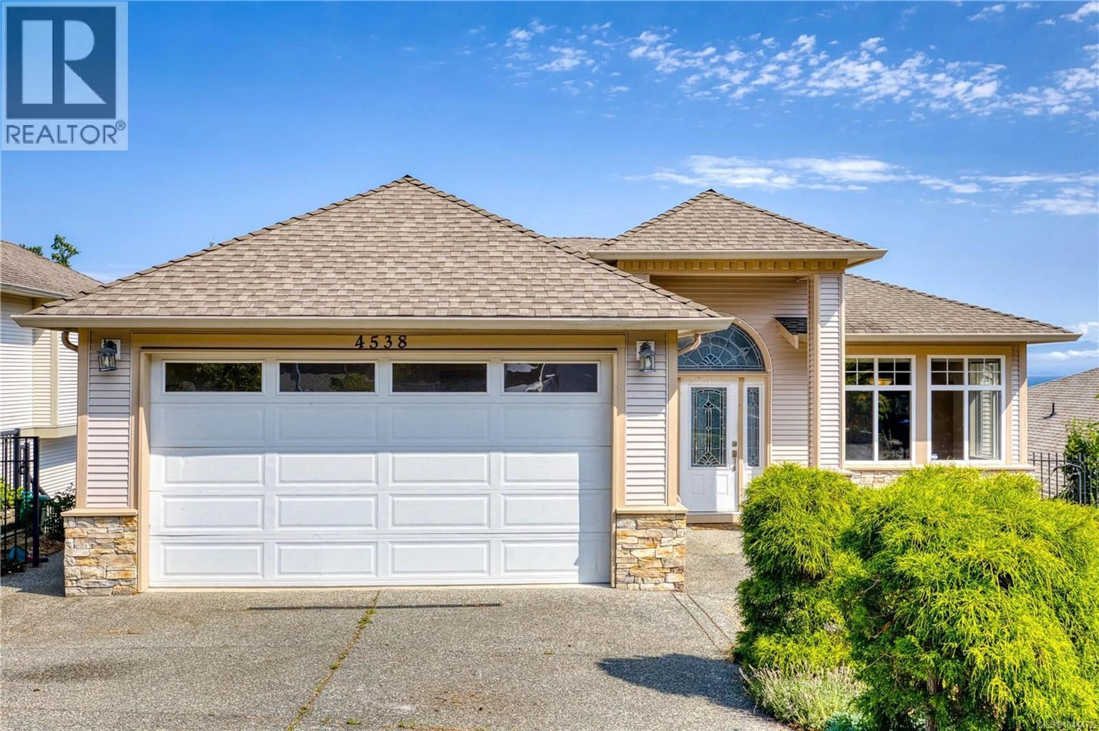 Home with vinyl exterior material, street for 4538 SHERIDAN RIDGE ROAD, Nanaimo British Columbia V9T6S7