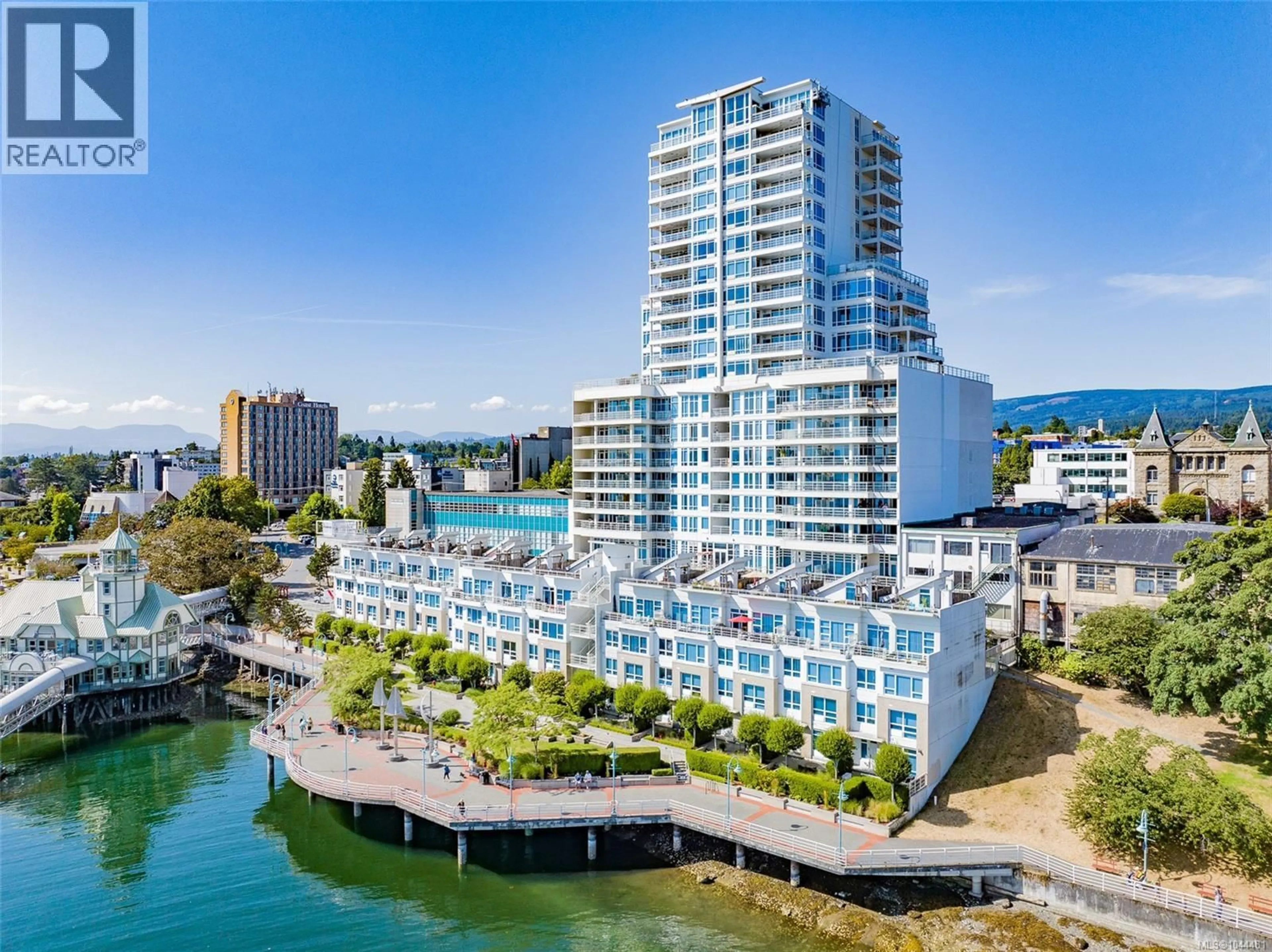A pic from outside/outdoor area/front of a property/back of a property/a pic from drone, water/lake/river/ocean view for 506 - 38 FRONT STREET, Nanaimo British Columbia V9R0B8