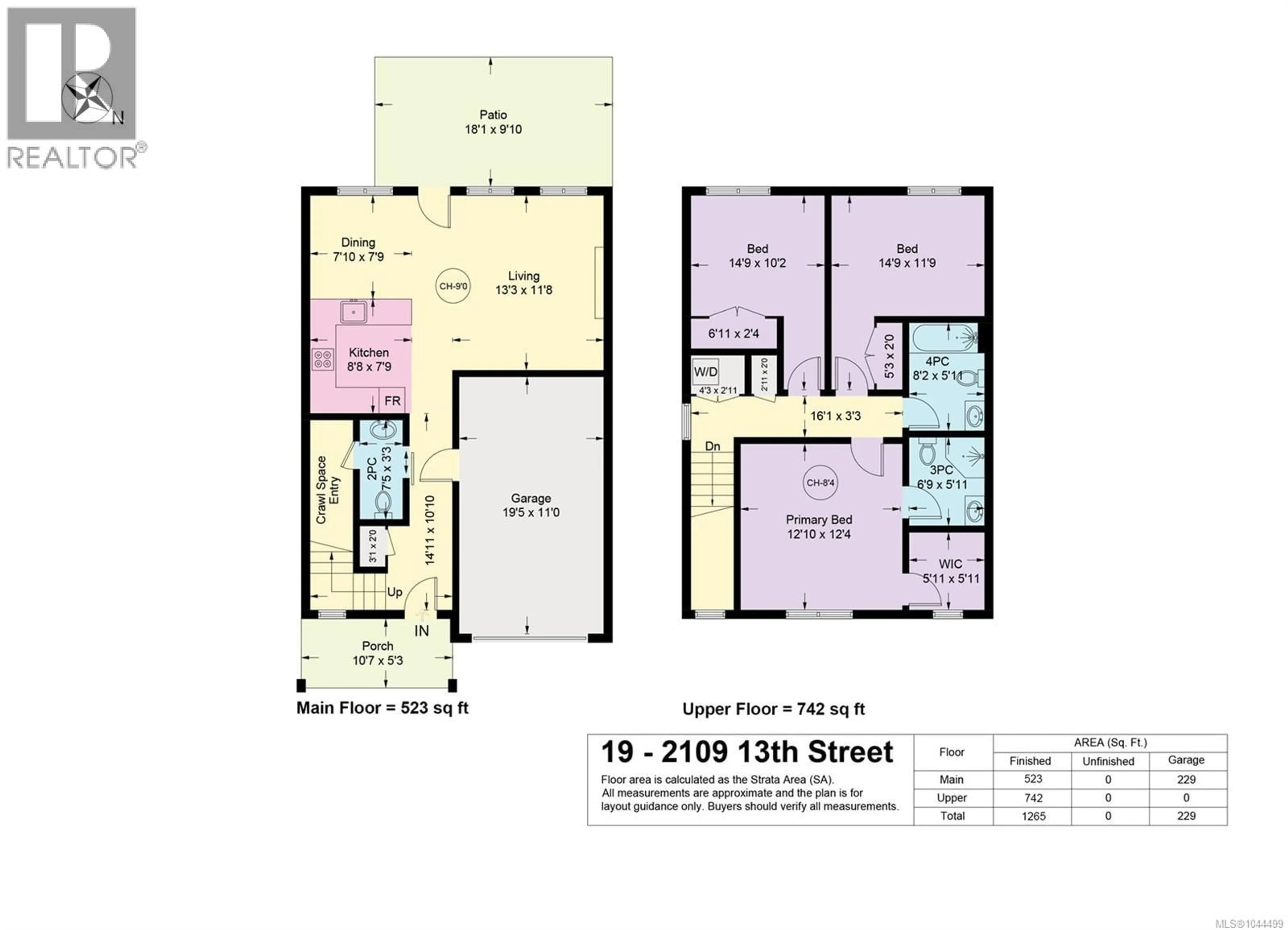 Floor plan for 19 - 2109 13TH STREET NORTHEAST, Courtenay British Columbia V9N0B1