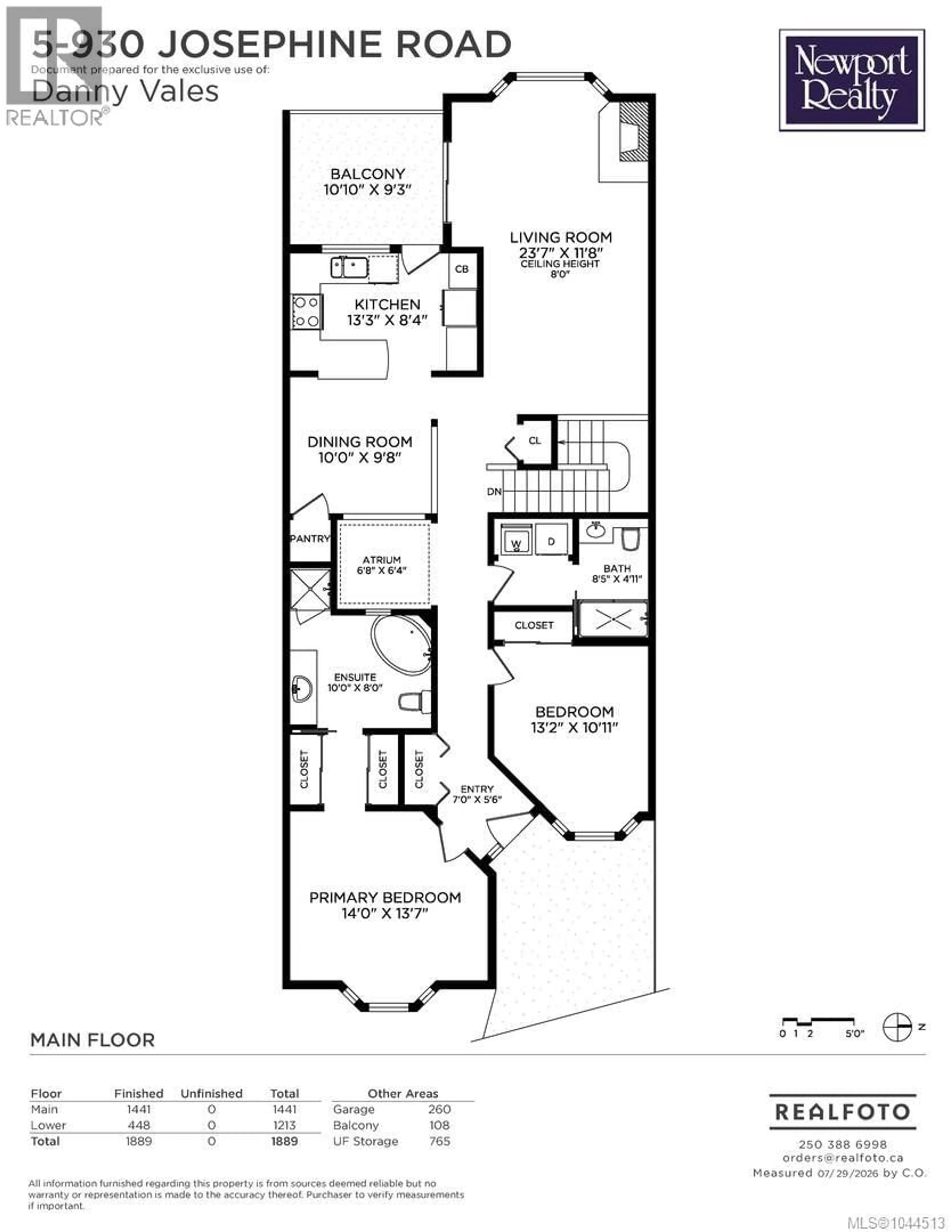Floor plan for 5 - 930 JOSEPHINE ROAD, Central Saanich British Columbia V8M1B3