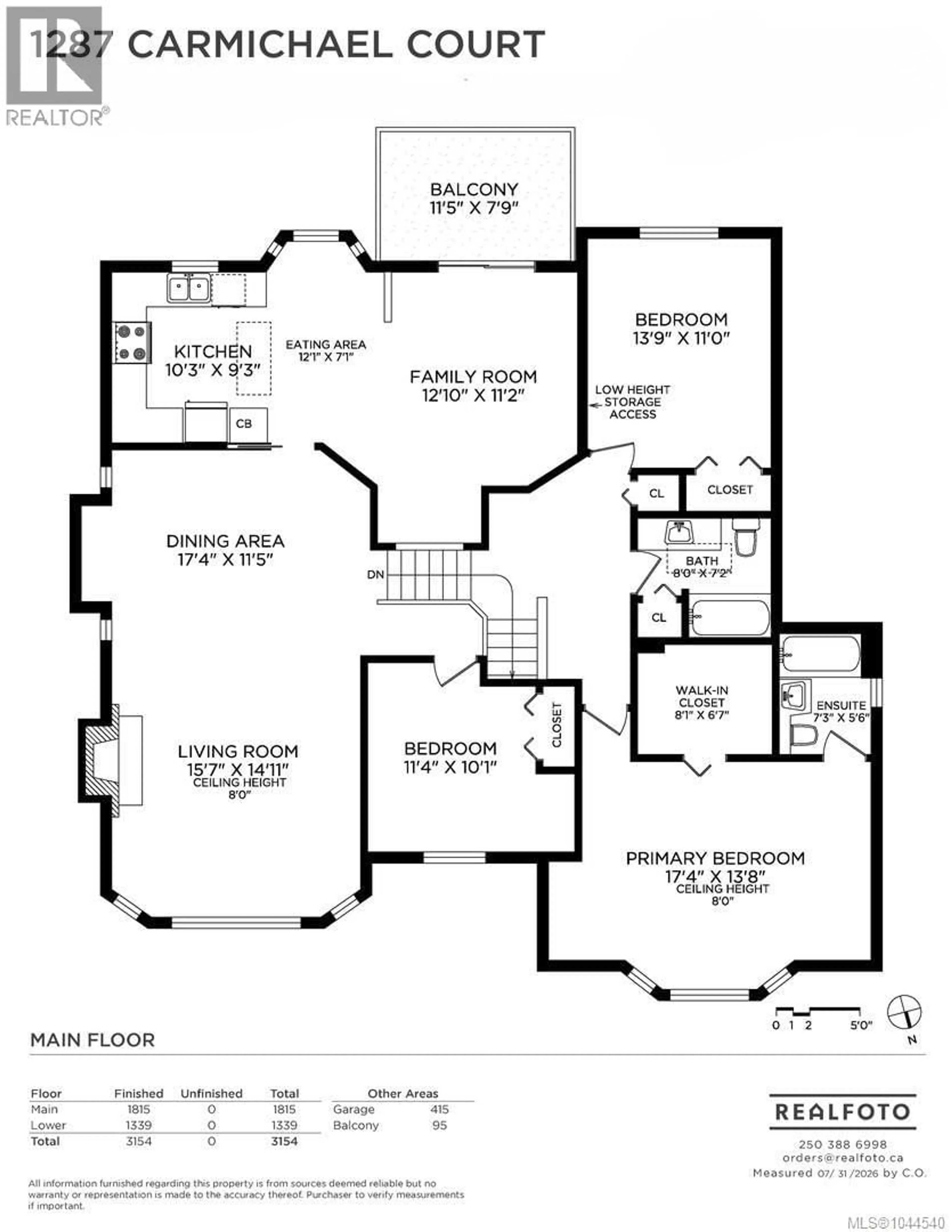 Floor plan for 1287 CARMICHAEL COURT, Saanich British Columbia V8Z7B9