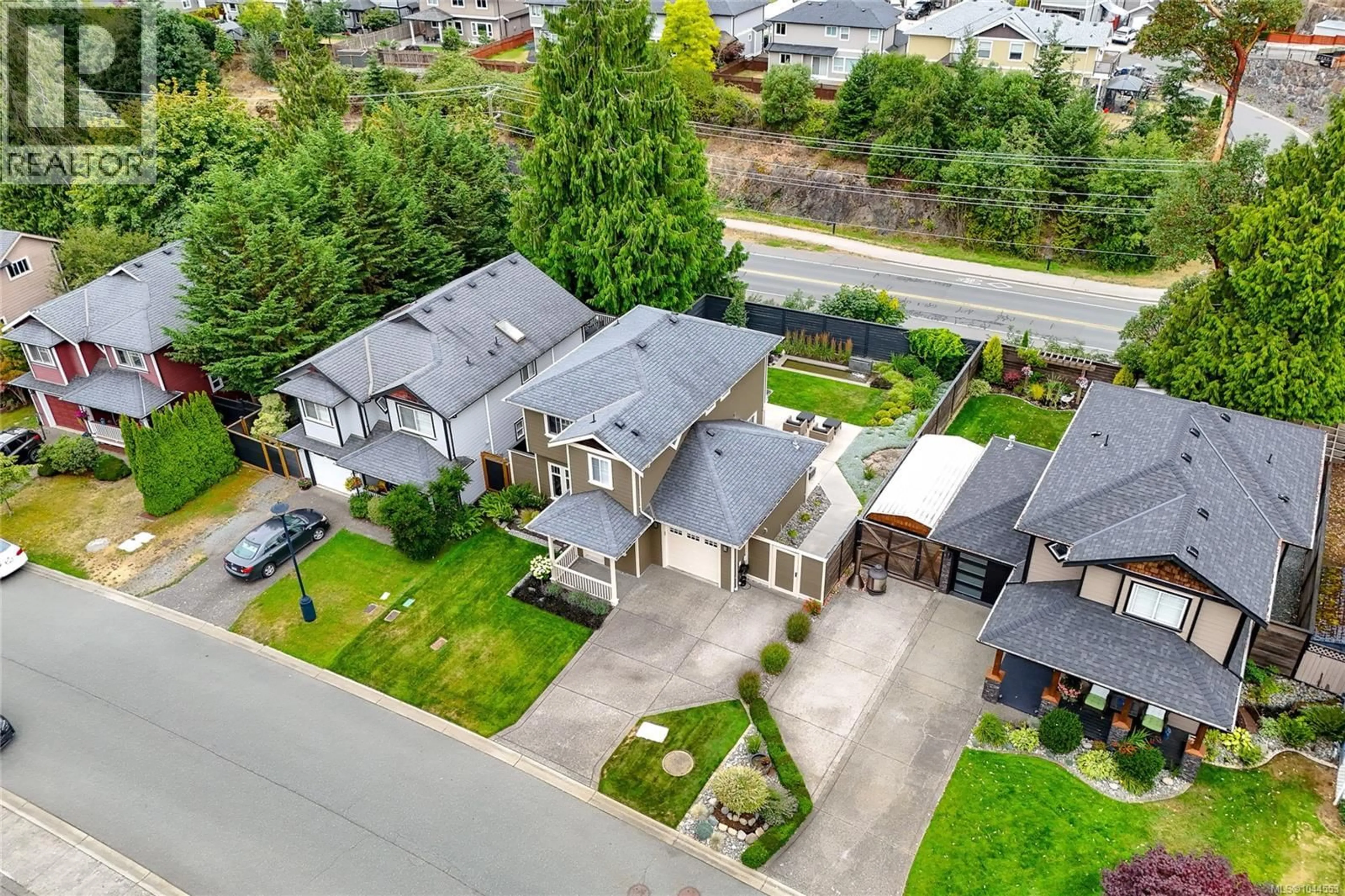 A pic from outside/outdoor area/front of a property/back of a property/a pic from drone, street for 3420 PATTISON WAY, Colwood British Columbia V9C4K9