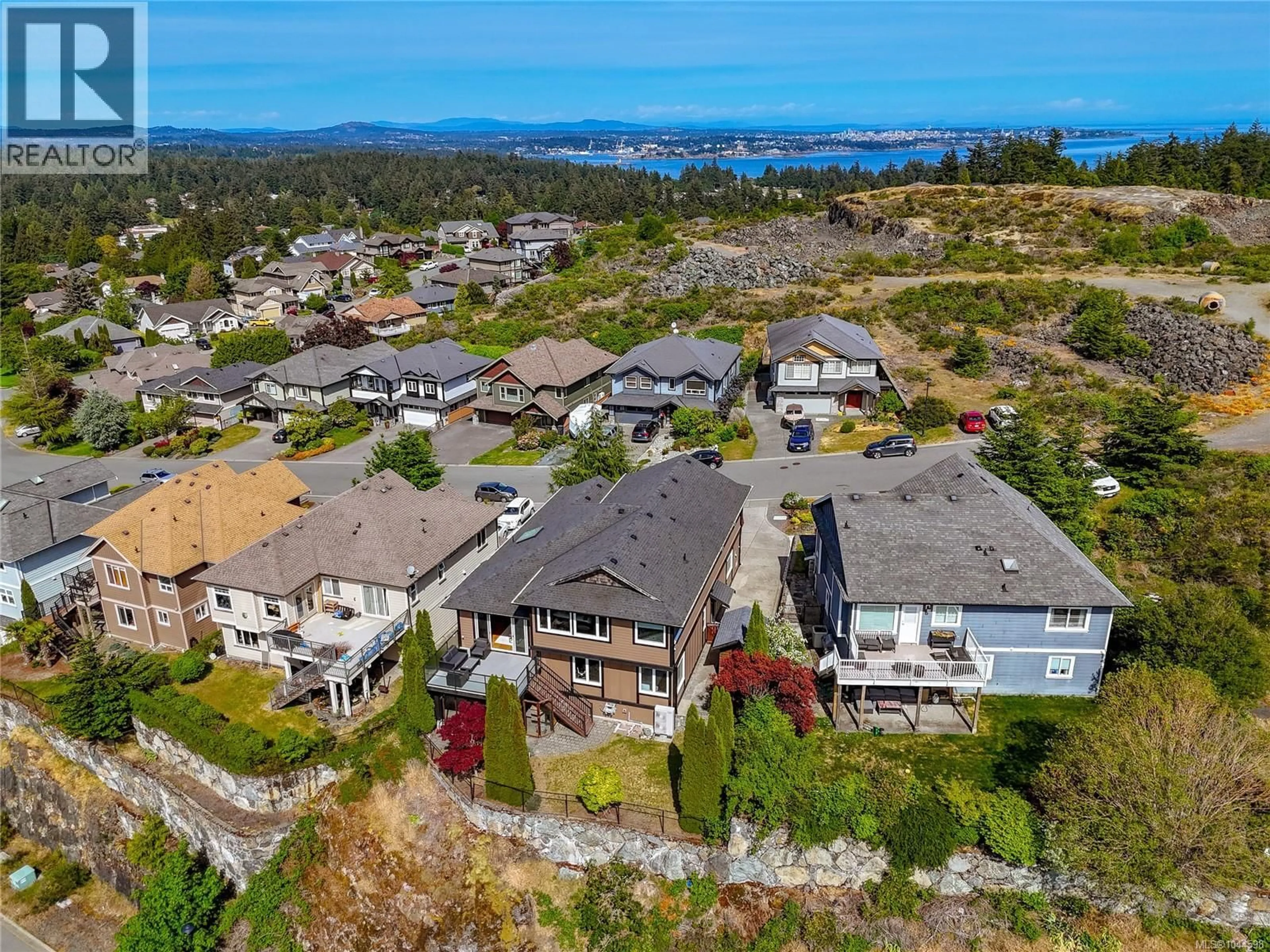 A pic from outside/outdoor area/front of a property/back of a property/a pic from drone, water/lake/river/ocean view for 3438 MARY ANNE CRESCENT, Colwood British Columbia V9C4K4