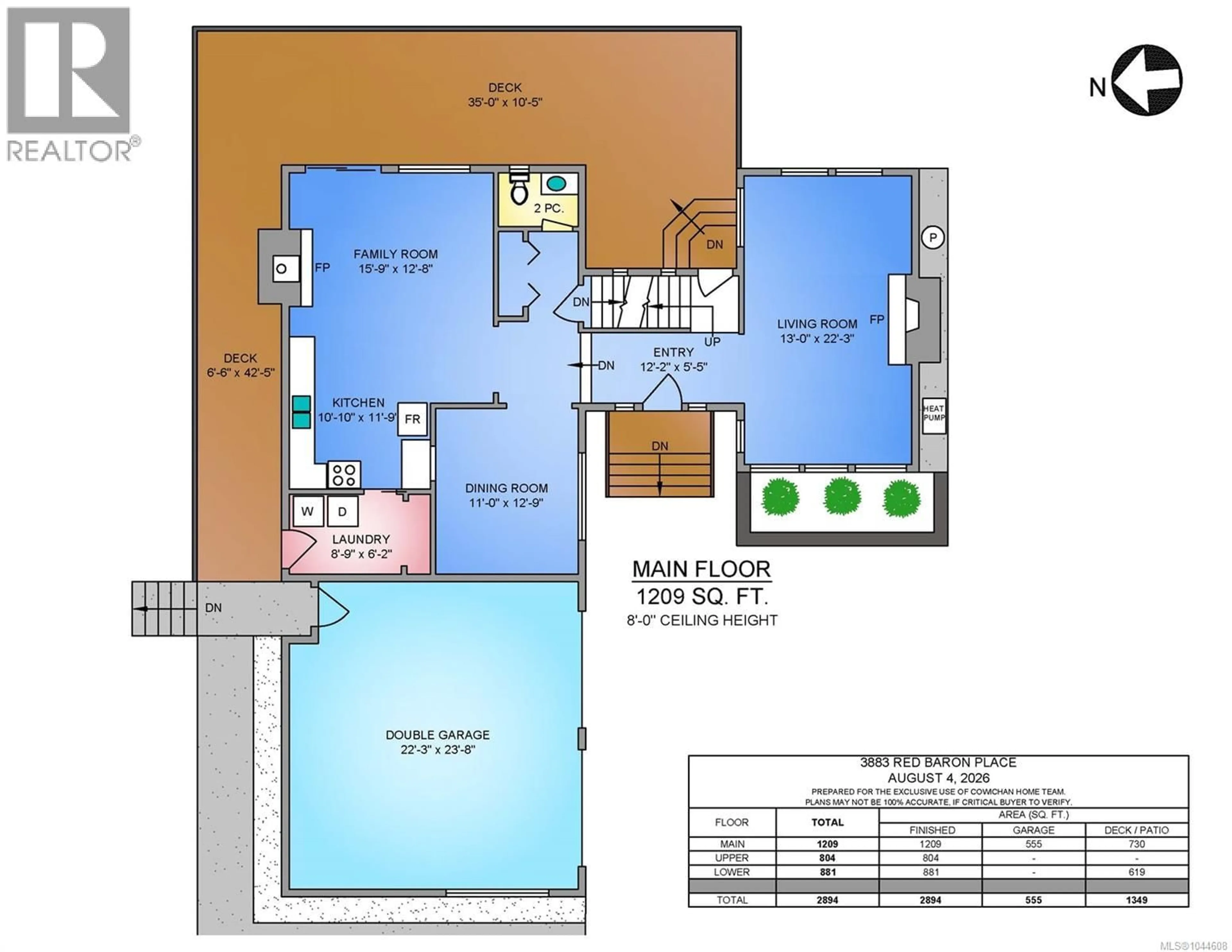 Floor plan for 3883 RED BARON ROAD, Cobble Hill British Columbia V0R1L0