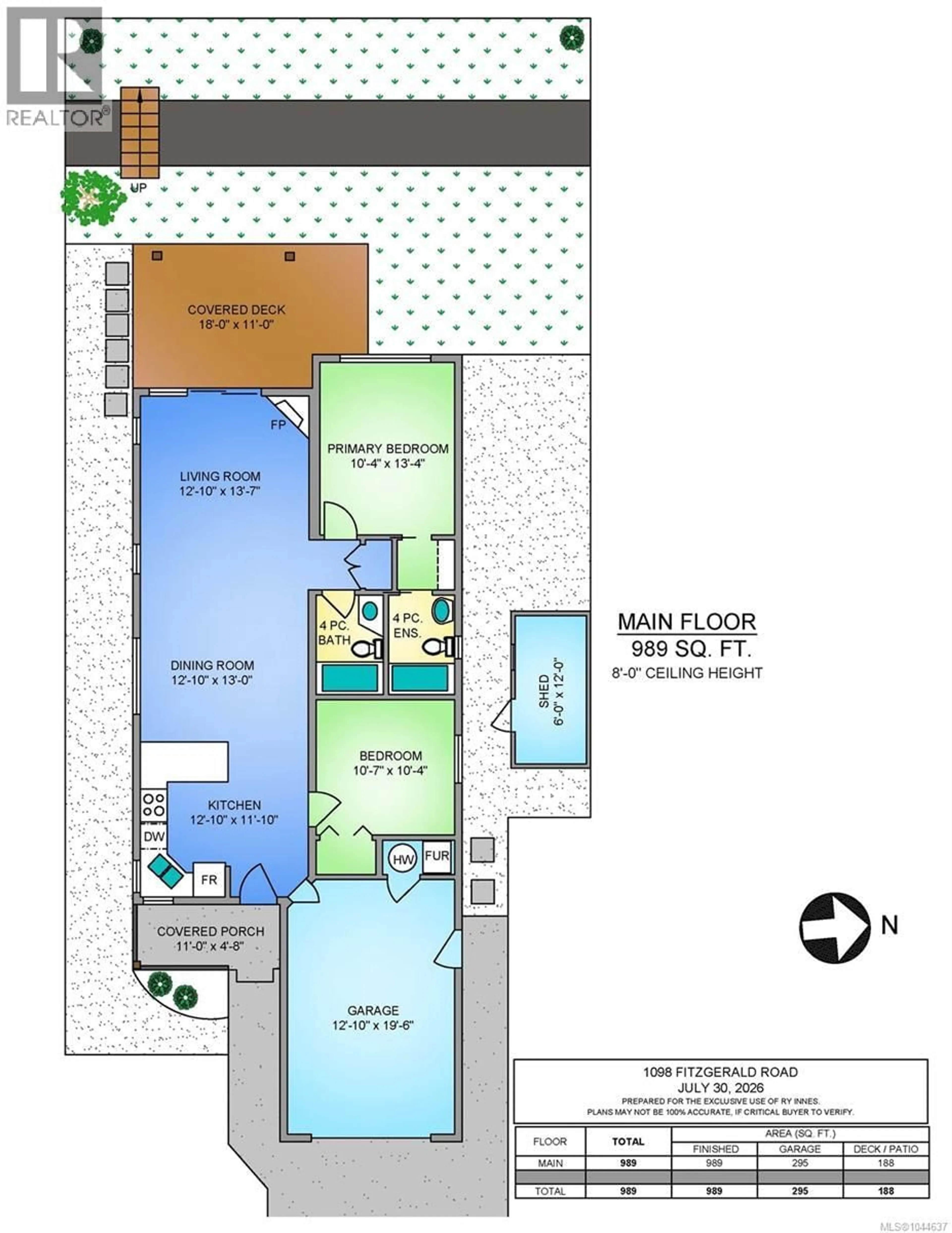 Floor plan for 1098 FITZGERALD ROAD, Shawnigan Lake British Columbia V8H2H8